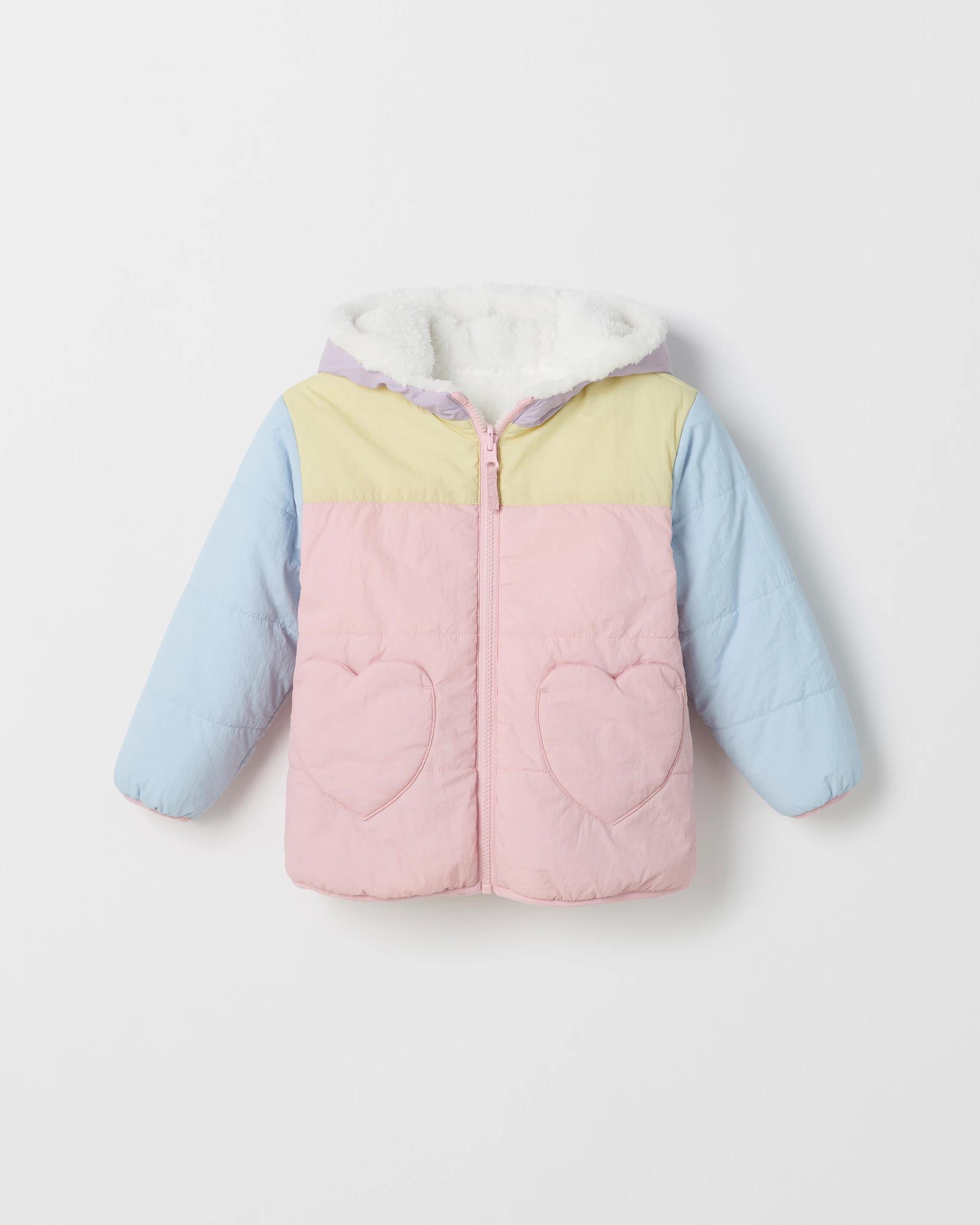5 Target Kids Reversible Hooded Heart Pocket Puffer Jacket MULTI, 5 of 7
