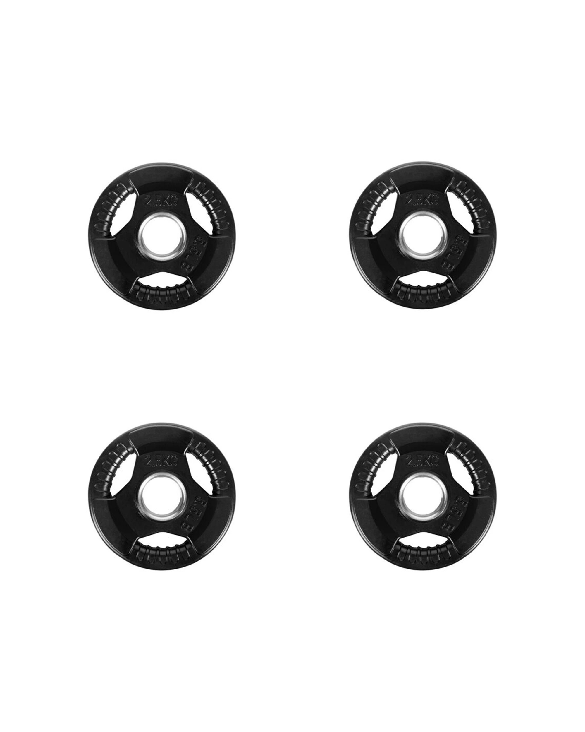 1 Bodyworx Standard Rubber Ezy Grip Disc Weight Plate 2.5kg Each 4 Pack 30mm - Black, 1 of 2
