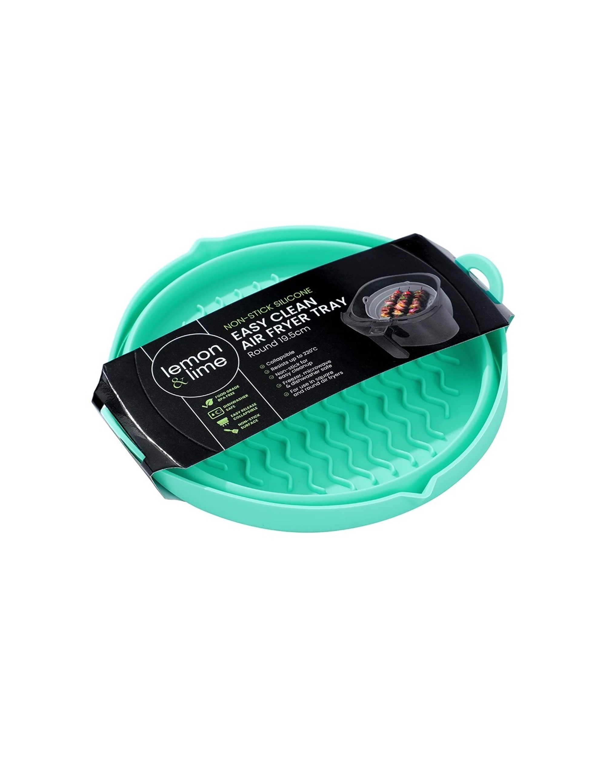 2 Lemon & Lime 8PK Silicone Collapsible Air Fryer Tray Round 19.5cm - Multi, 2 of 6