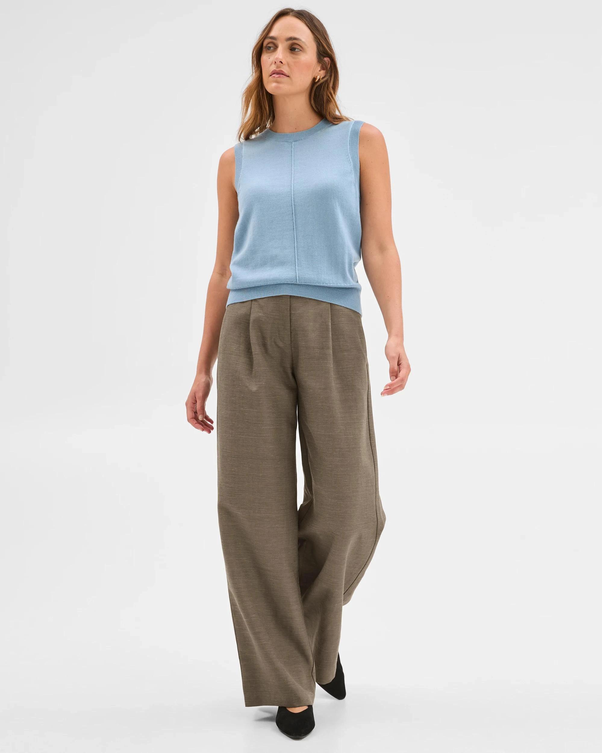 1 Preview Merino Sleeveless Vest MOODY BLUE, 1 of 6