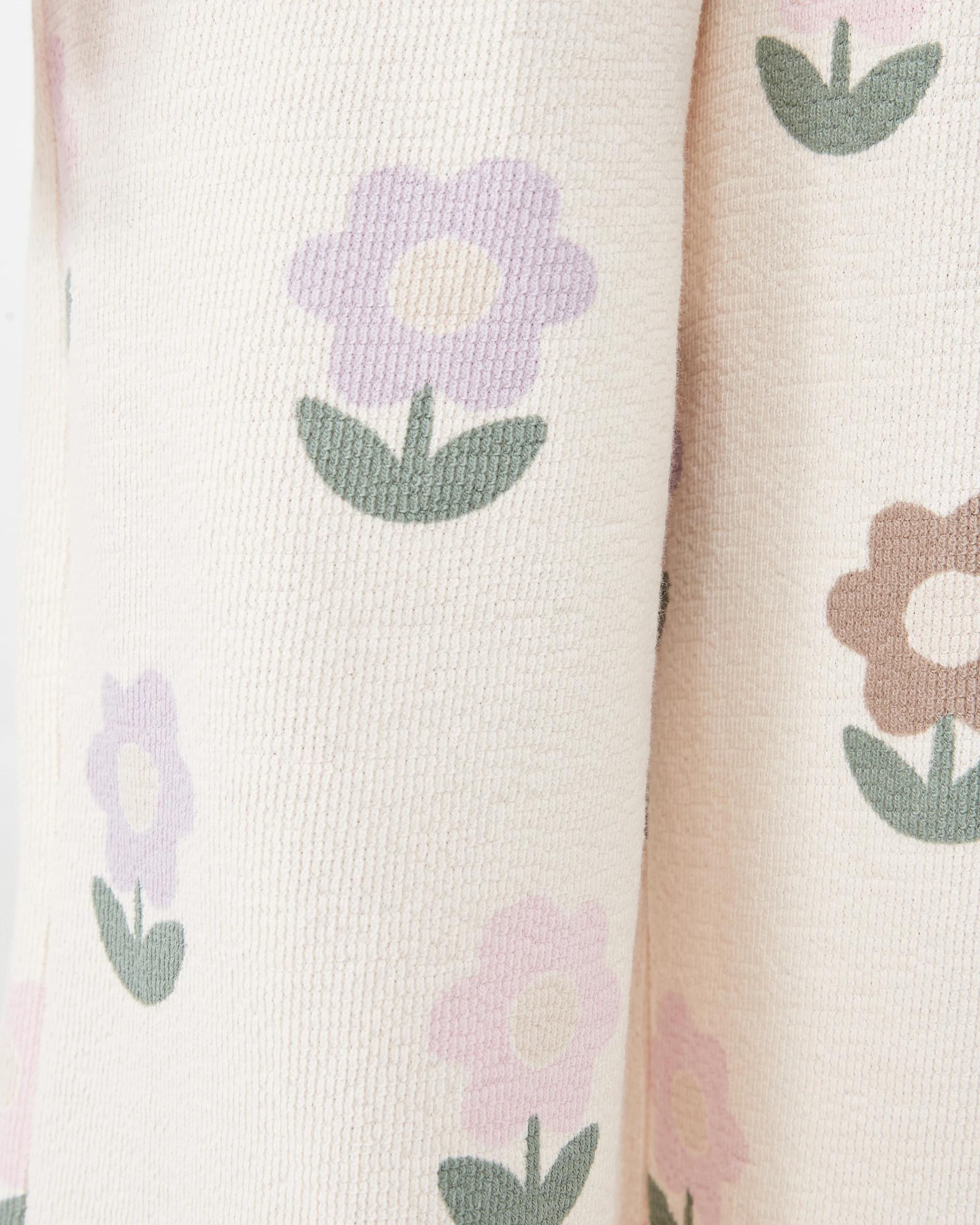 4 Slub Jacquard Pants Bge Floral, 4 of 6