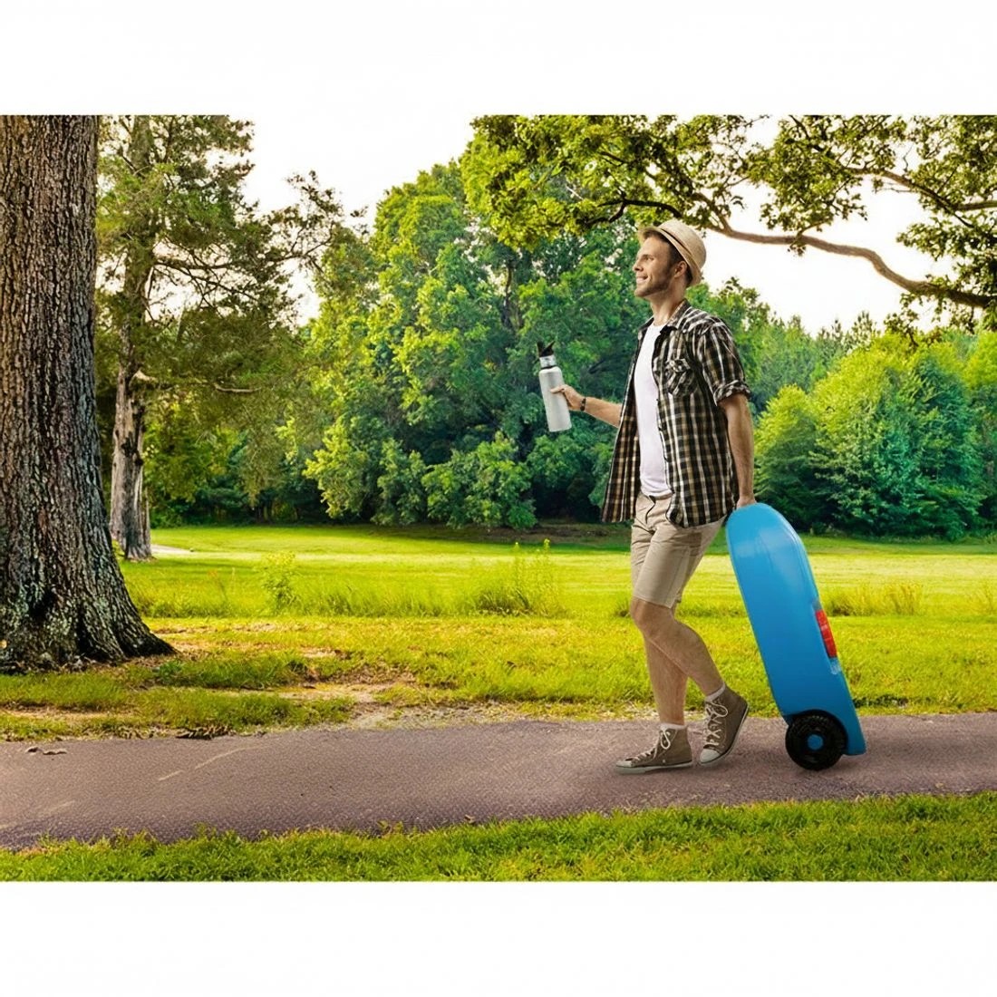 4 Weisshorn 40L Portable Wheel Water Tank Camping Caravan Storage - Blue, 4 of 8