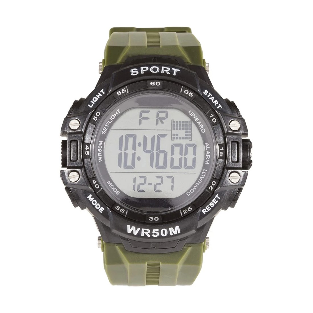 1 Large Round Digital Watch - Khaki, 1 of 4