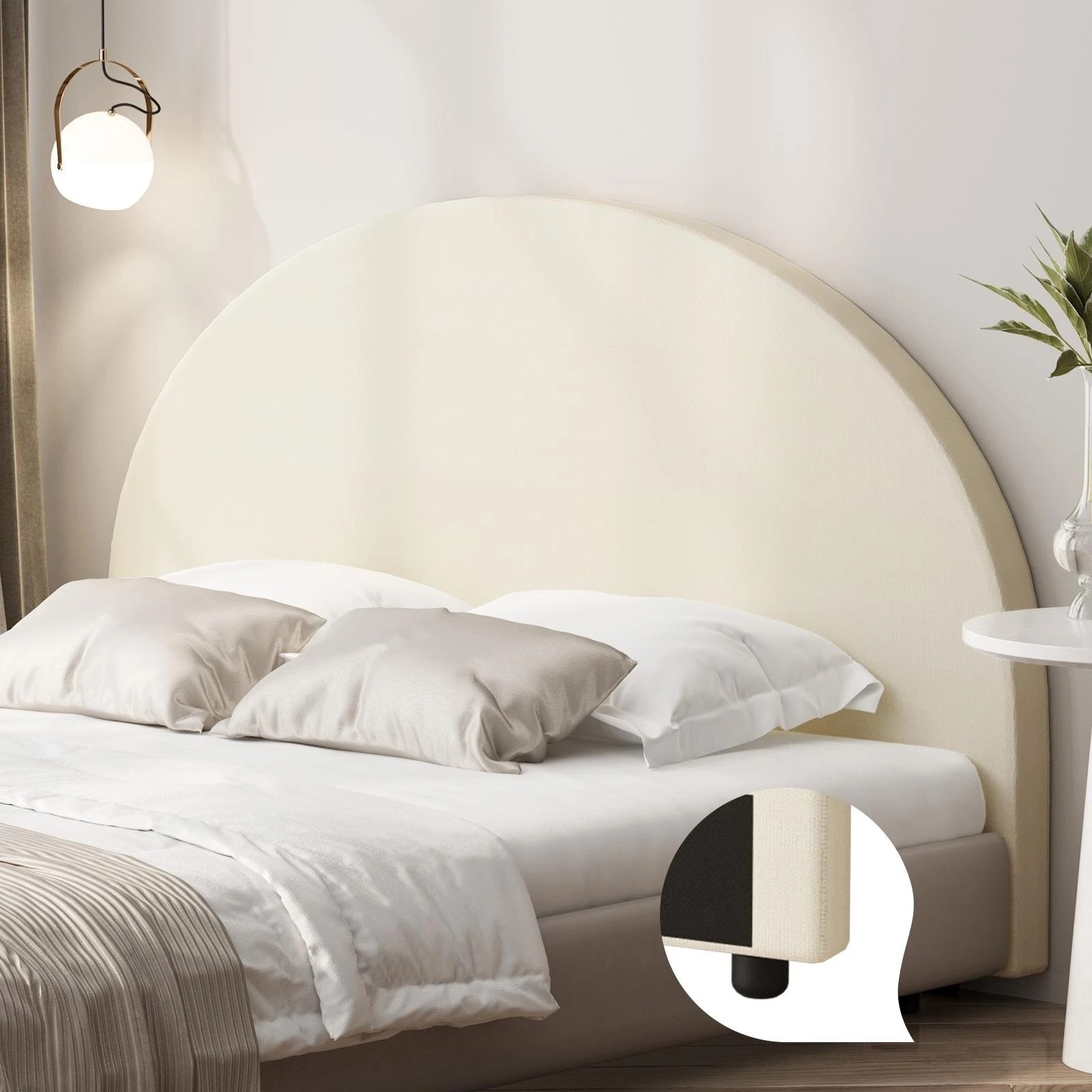 2 Oikiture Bed Head King Size Headboard Bedhead
 - Beige, 2 of 10