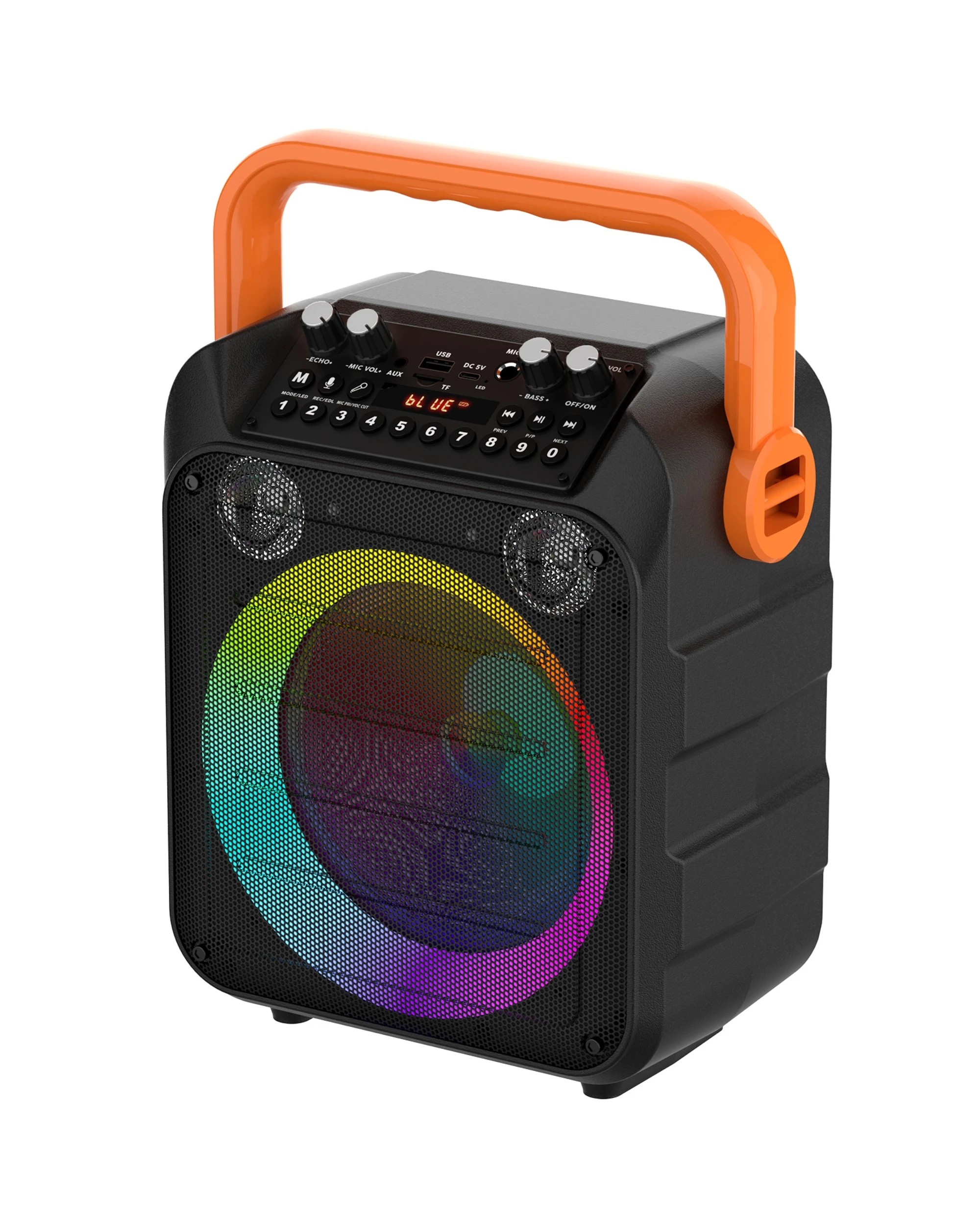 5 Advwin Karaoke Machine with 2 Wireless Microphones - Orange, 5 of 8