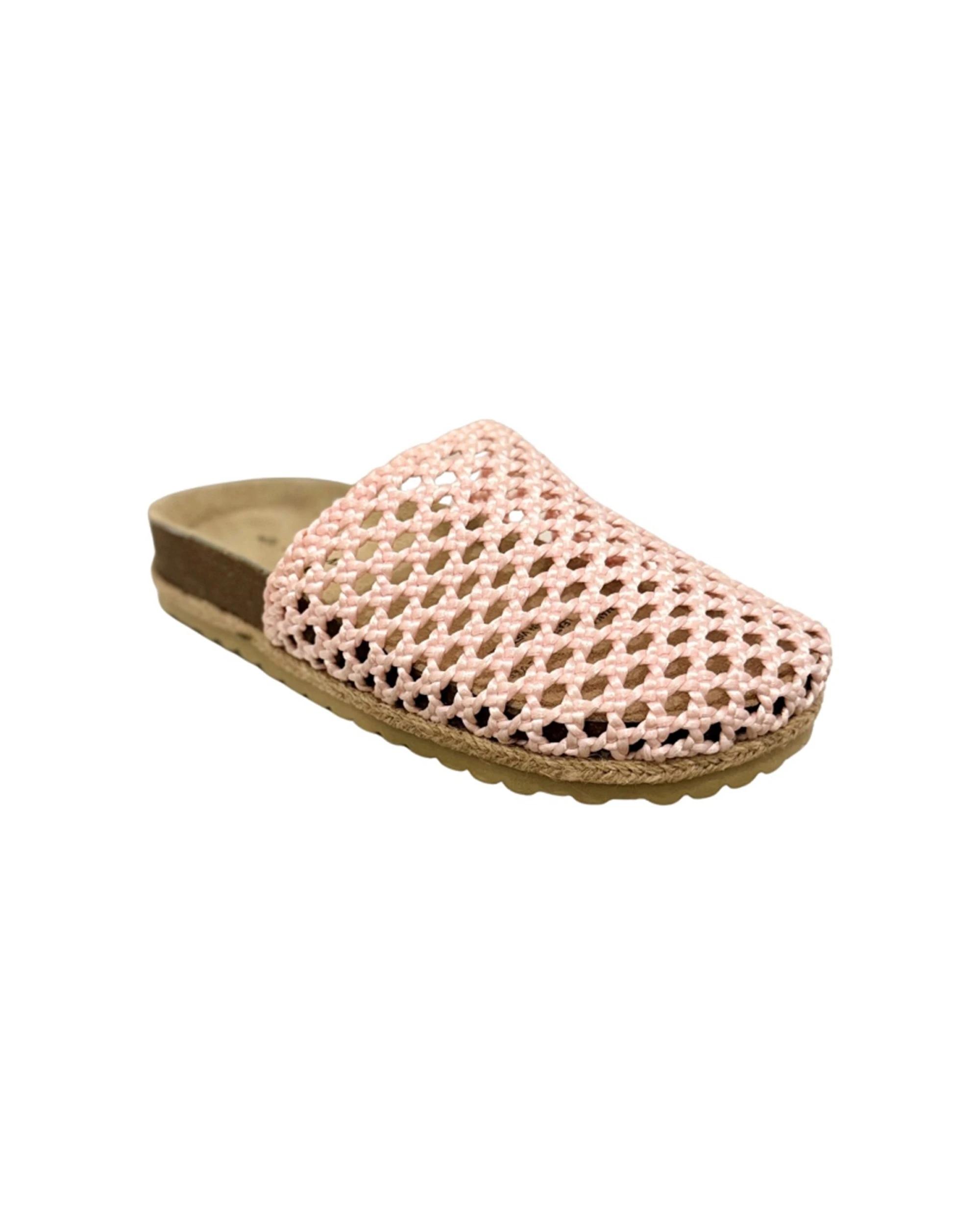 2 Human Shoes Alexi Women Slip On Slide Raffia Moulded Footbed Pink PINK, 2 of 4