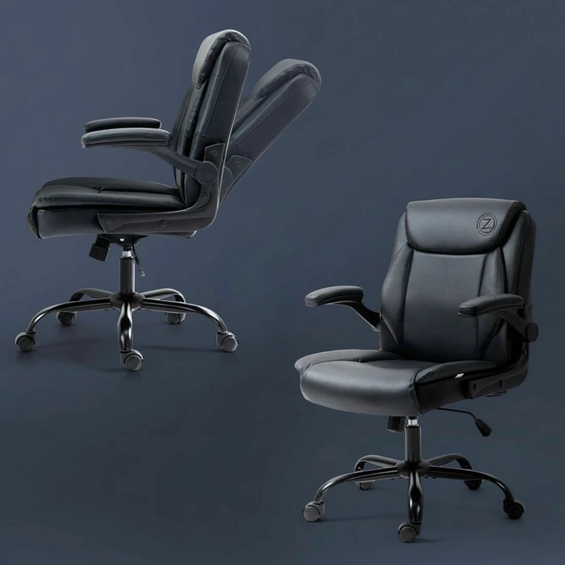 6 Artiss Executive Office Chair Mid Back - Black, 6 of 7