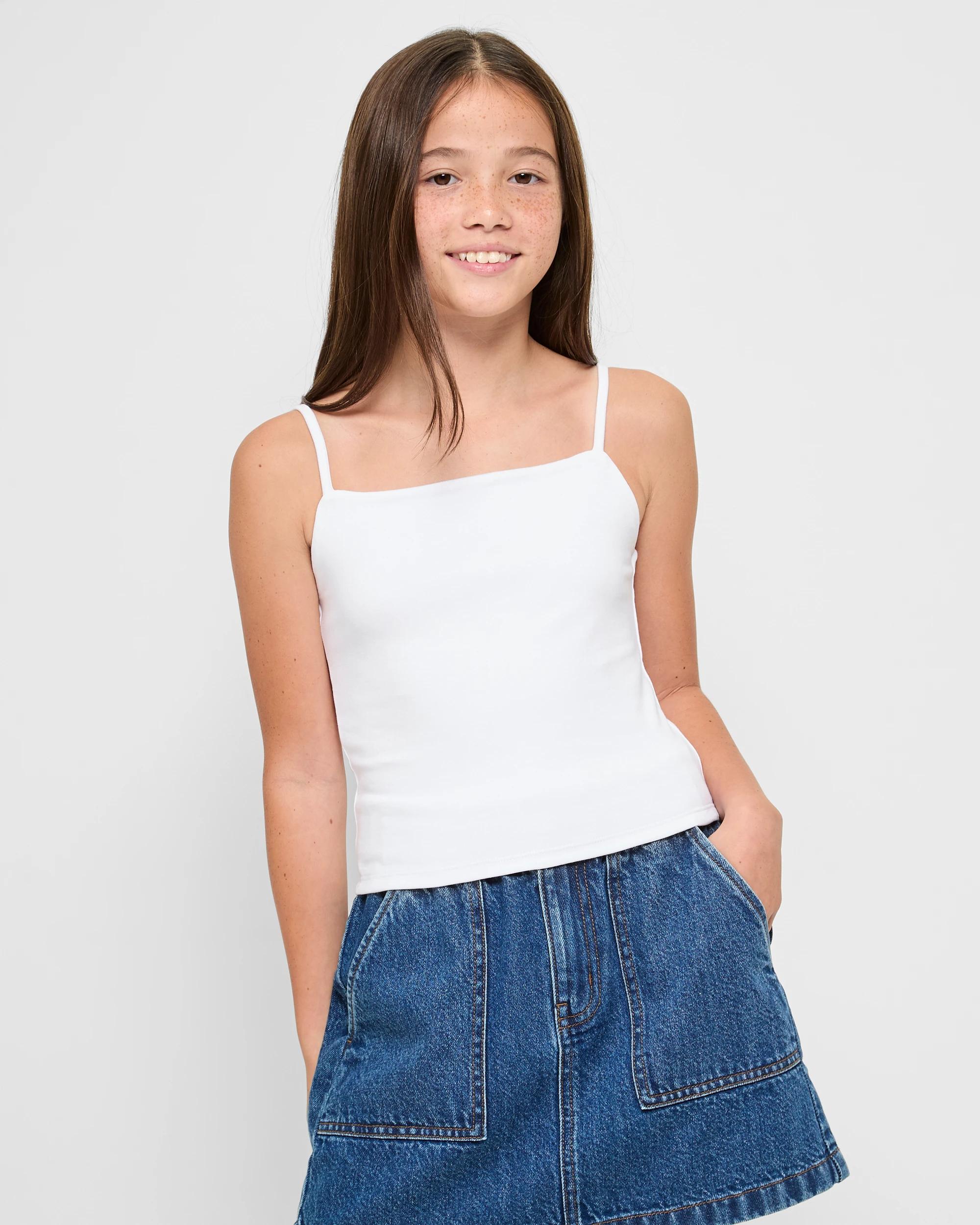 1 Target Australian Cotton Essential 90s Singlet WHITE, 1 of 5