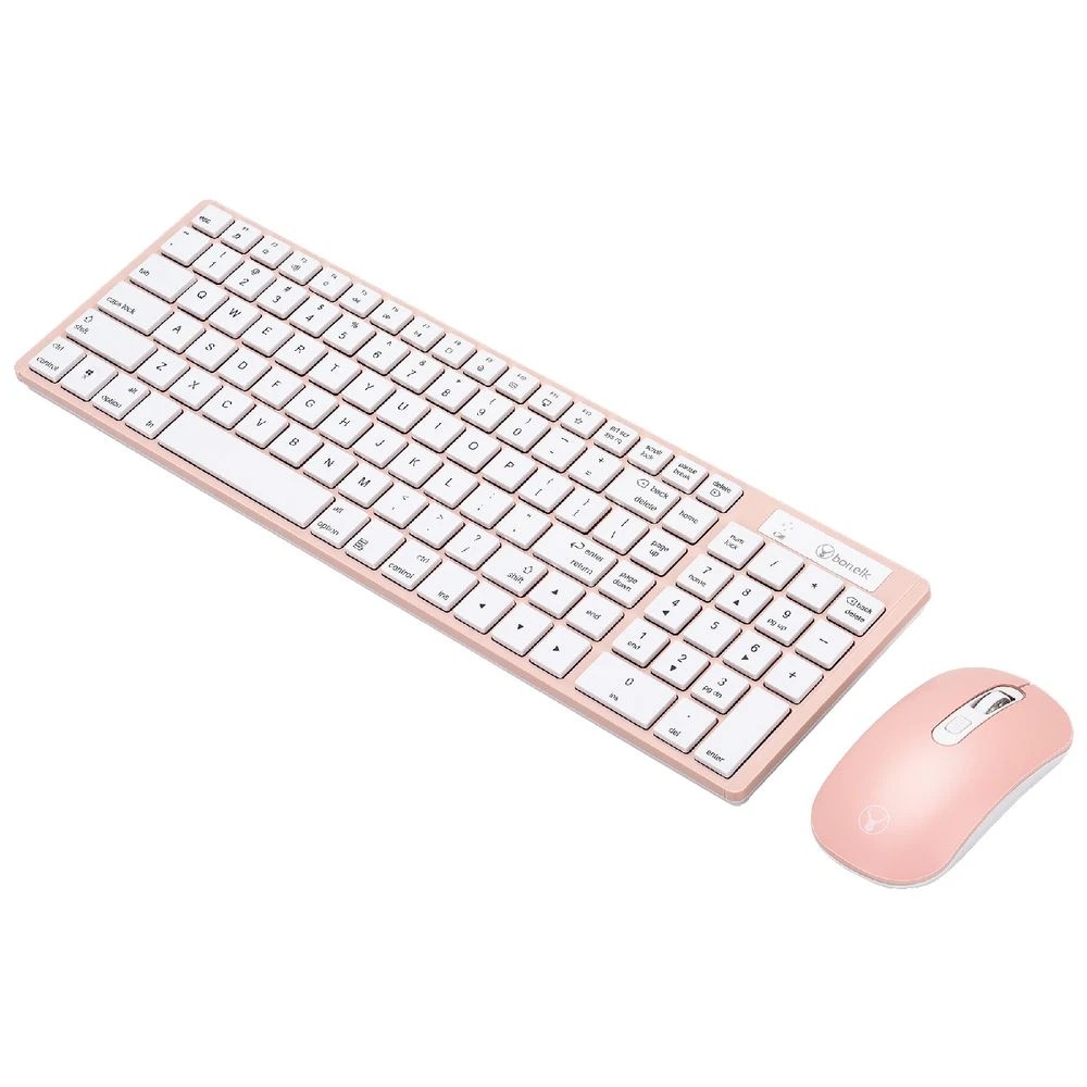 4 Bonelk KM-322 Slim Wireless Keyboard & Mouse Combo Pink, 4 of 4
