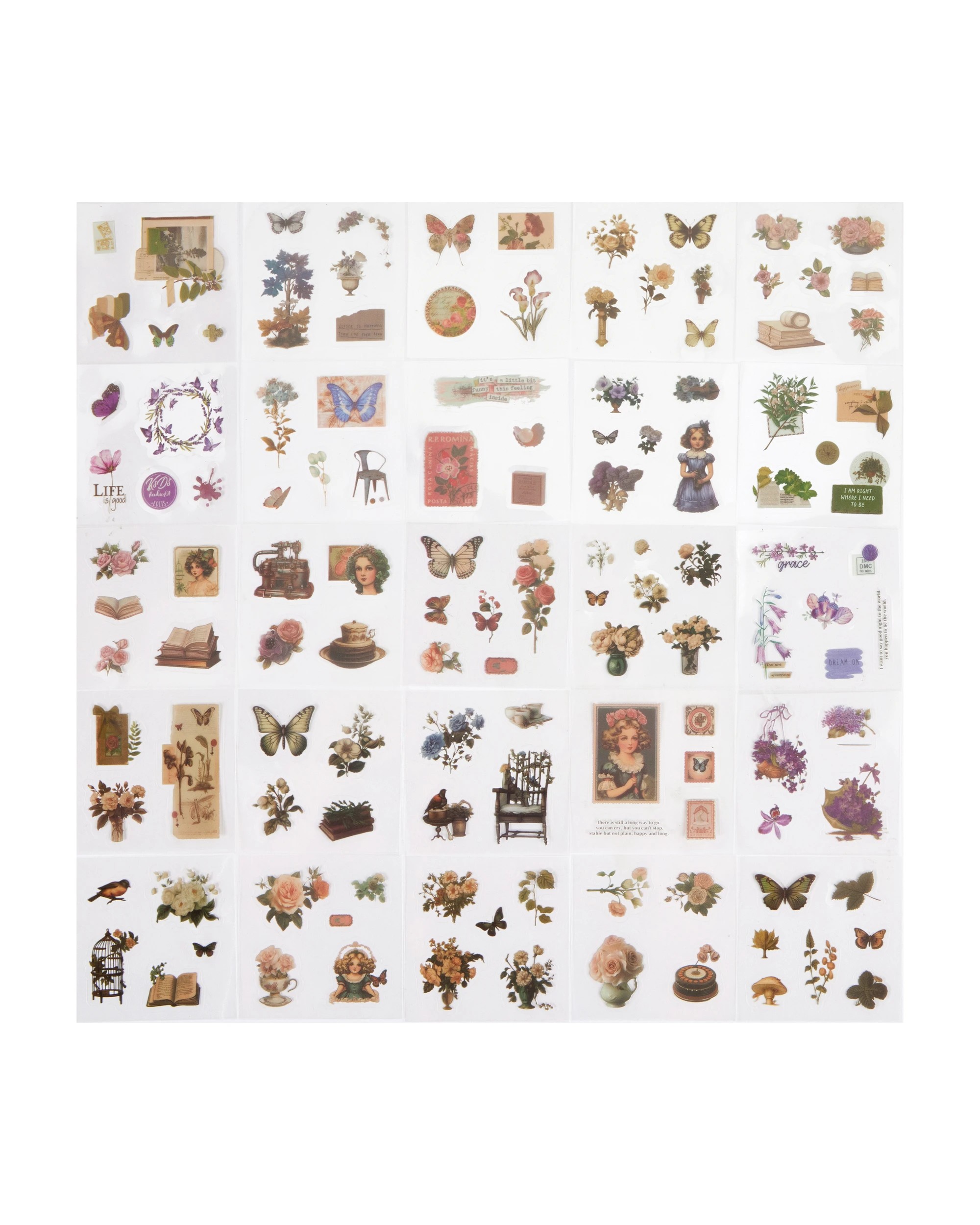 100 Piece Deco Sticker Set - Nostalgia - Kmart