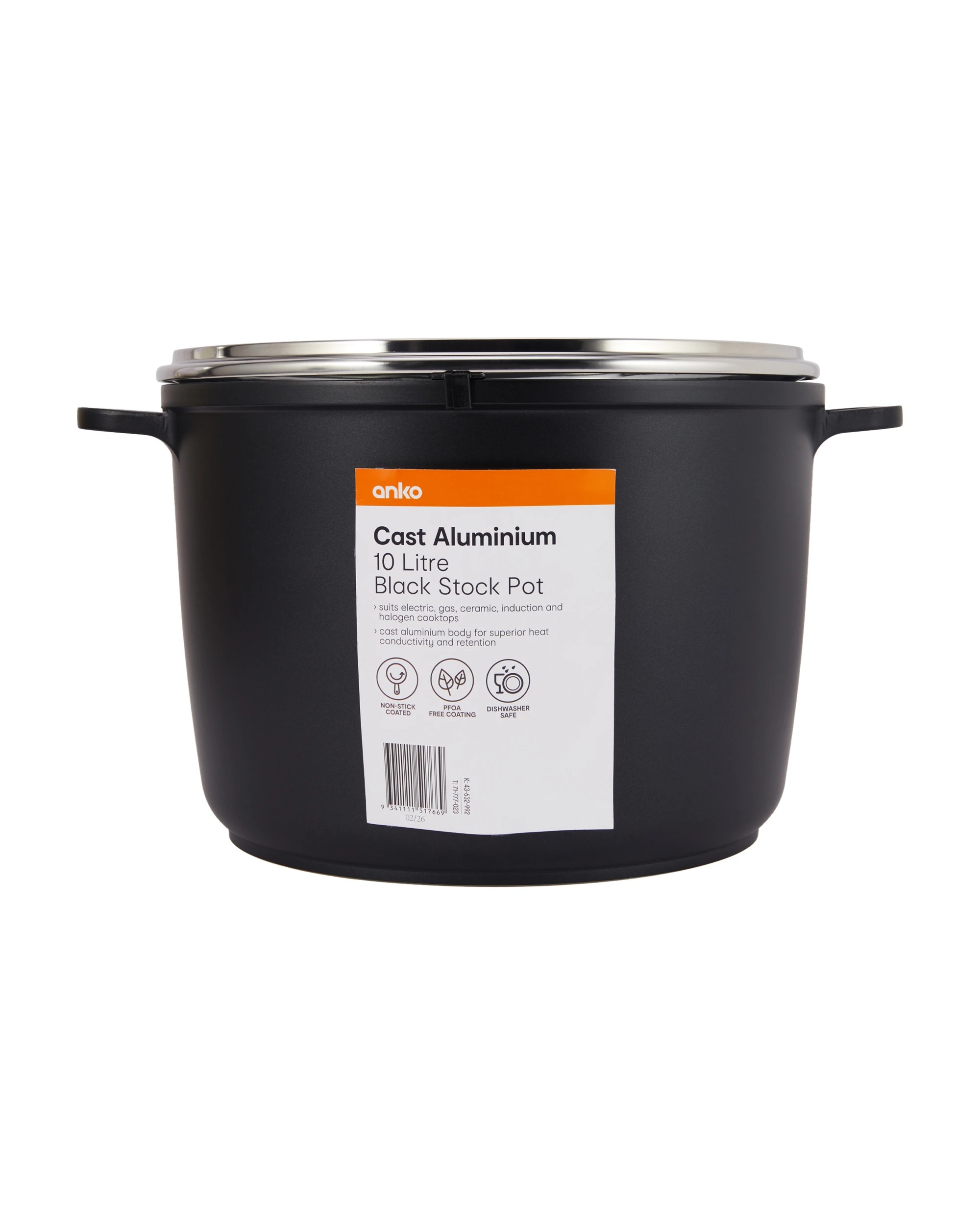 6 10L Cast Aluminium Black Stock Pot, 6 of 6