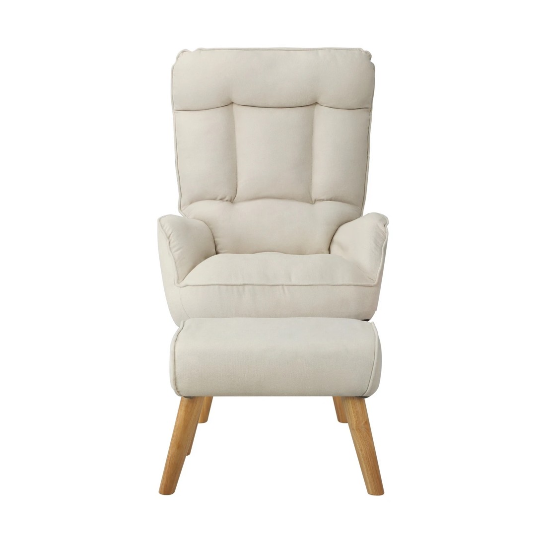 8 Oikiture Swivel Recliner Armchair Lounge Ottoman Accent Chair With Stool
 - Beige, 8 of 10