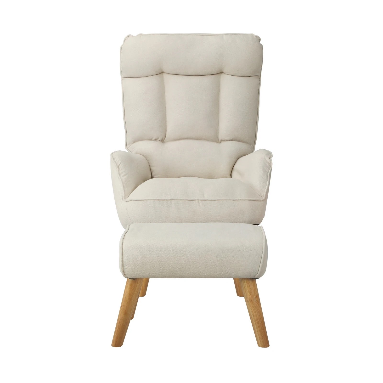 8 Oikiture Swivel Recliner Armchair Lounge Ottoman Accent Chair With Stool
 - Beige, 8 of 10