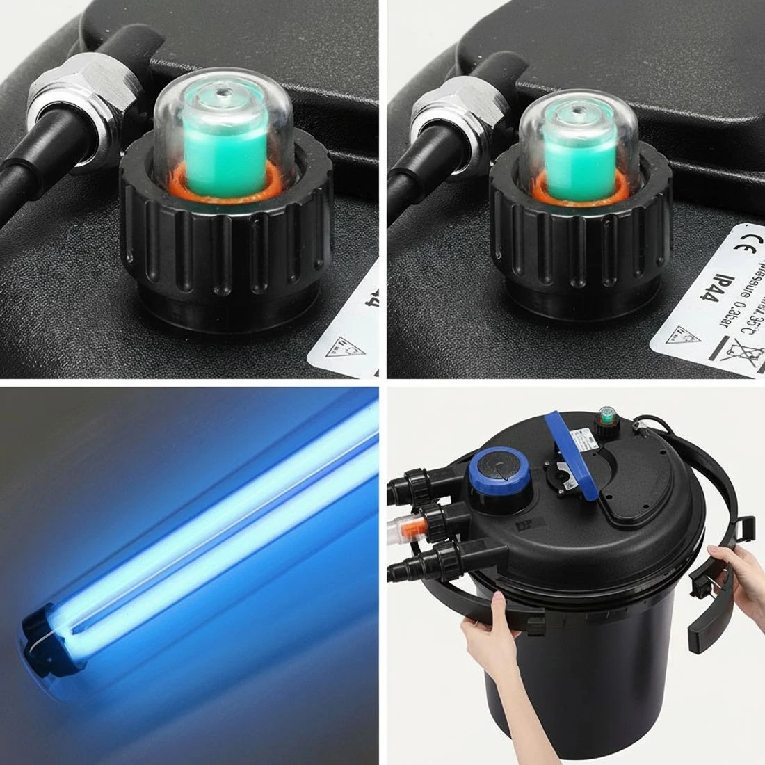 5 Giantz Aquarium Filter Fish Tank External Canister Water Filter 10000L/H - Black, 5 of 6