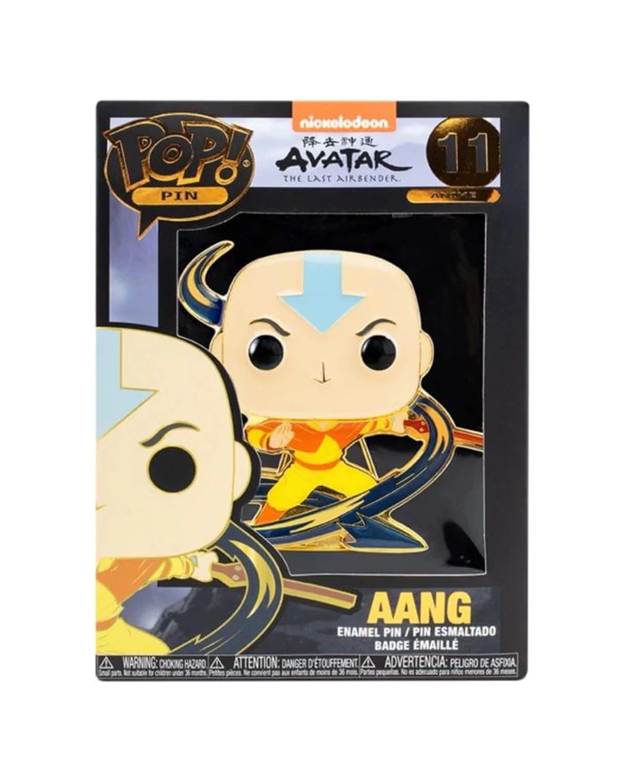 3 Pop Enamel Pin Aang Enamel Pin Avatar Pin 10cm Pin Collectible Pin Window Box - Multi, 3 of 3
