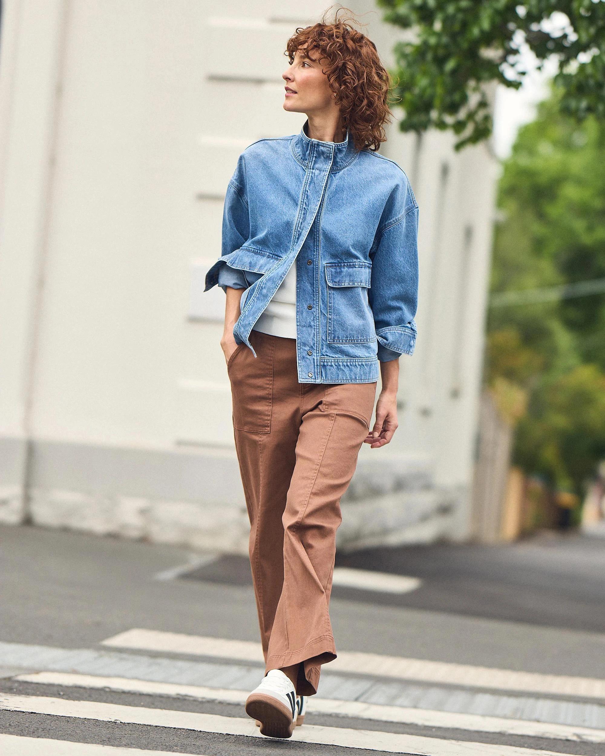 7 Target Denim Denim Funnel Neck Jacket DUSTY INDIGO, 7 of 8