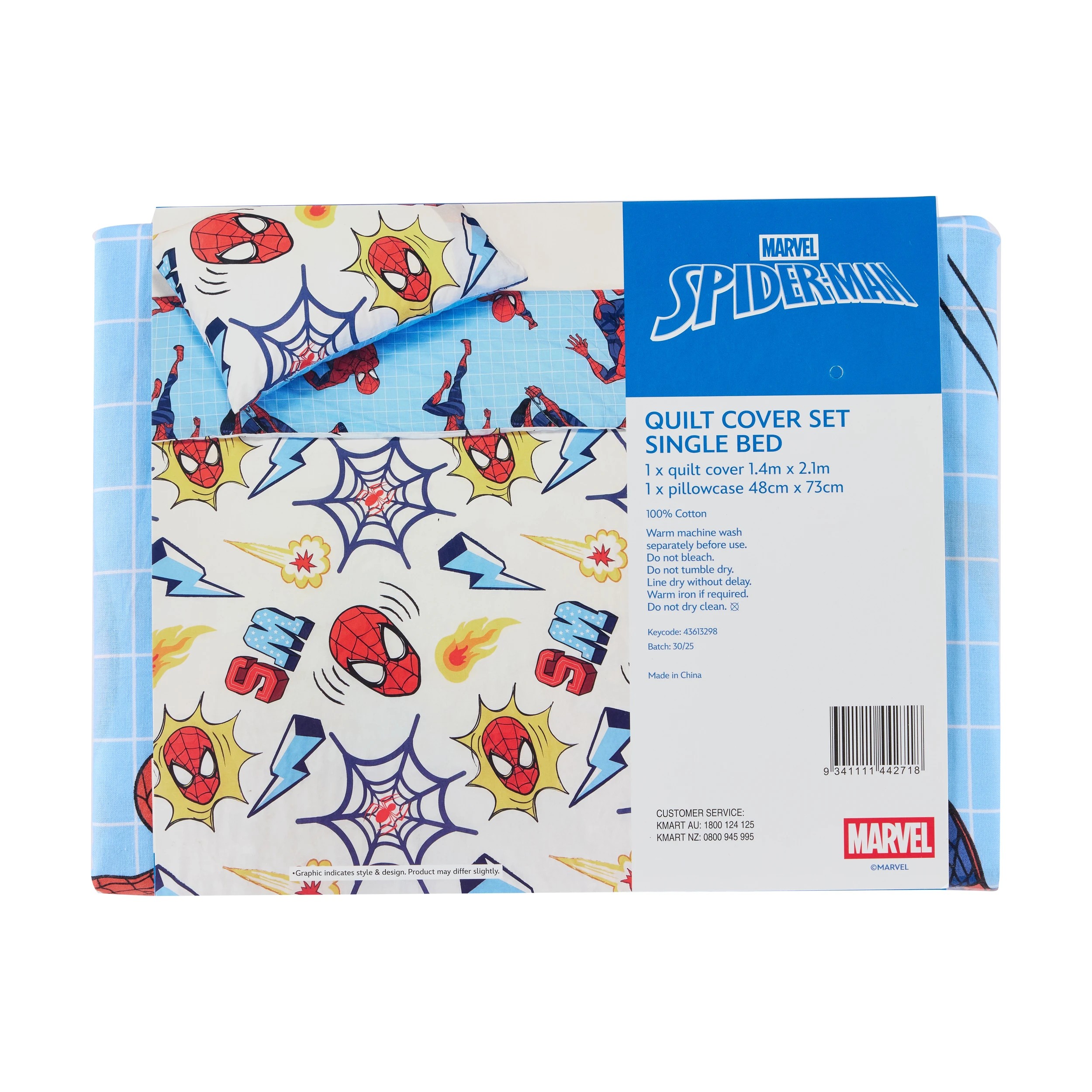 9 Marvel Spiderman Cotton Quilt Cover Set - Single Bed, 9 of 9