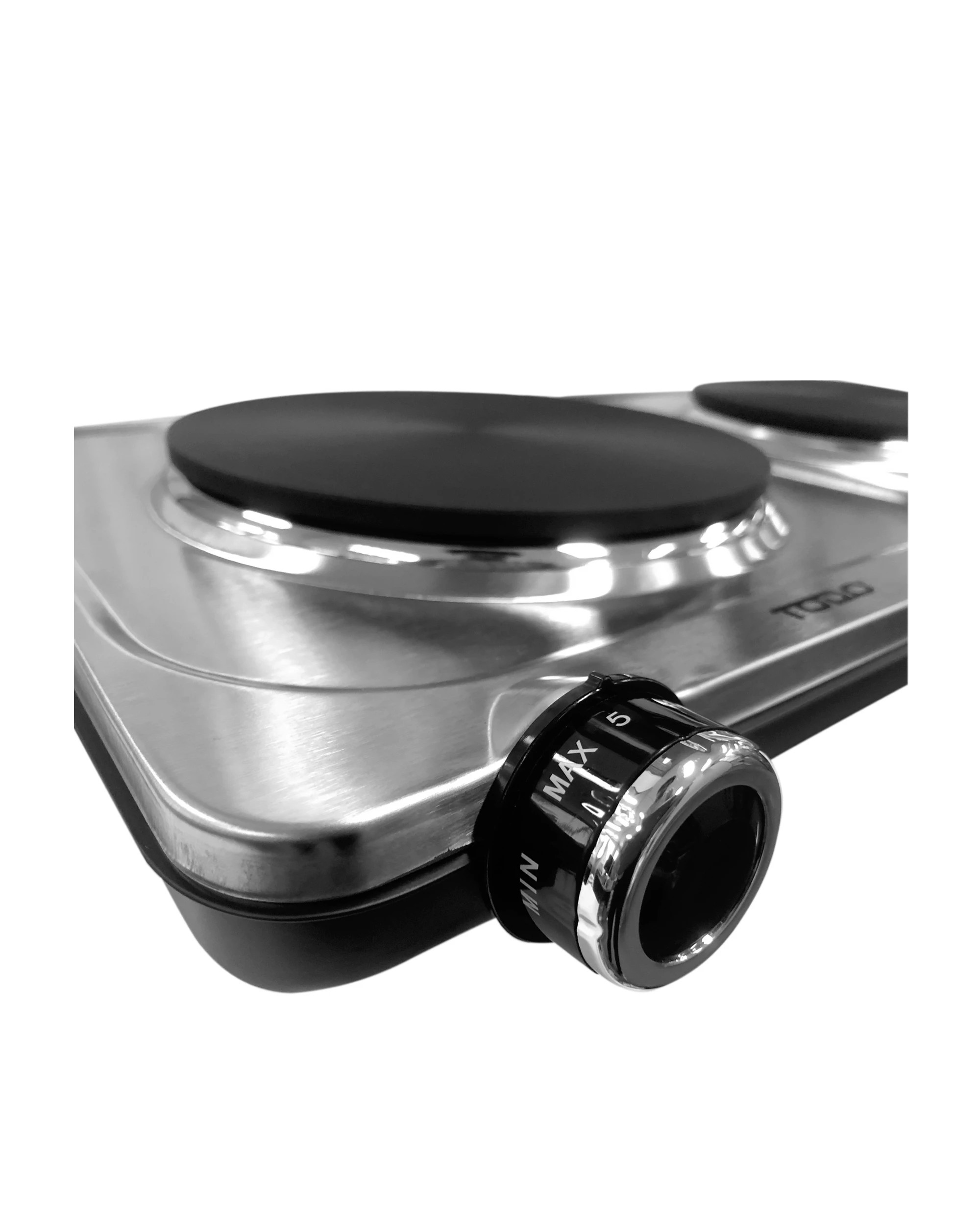 4 TODO 2250W Twin Hotplate Electric Cooktop Dual Plate Stainless Steel, 4 of 6