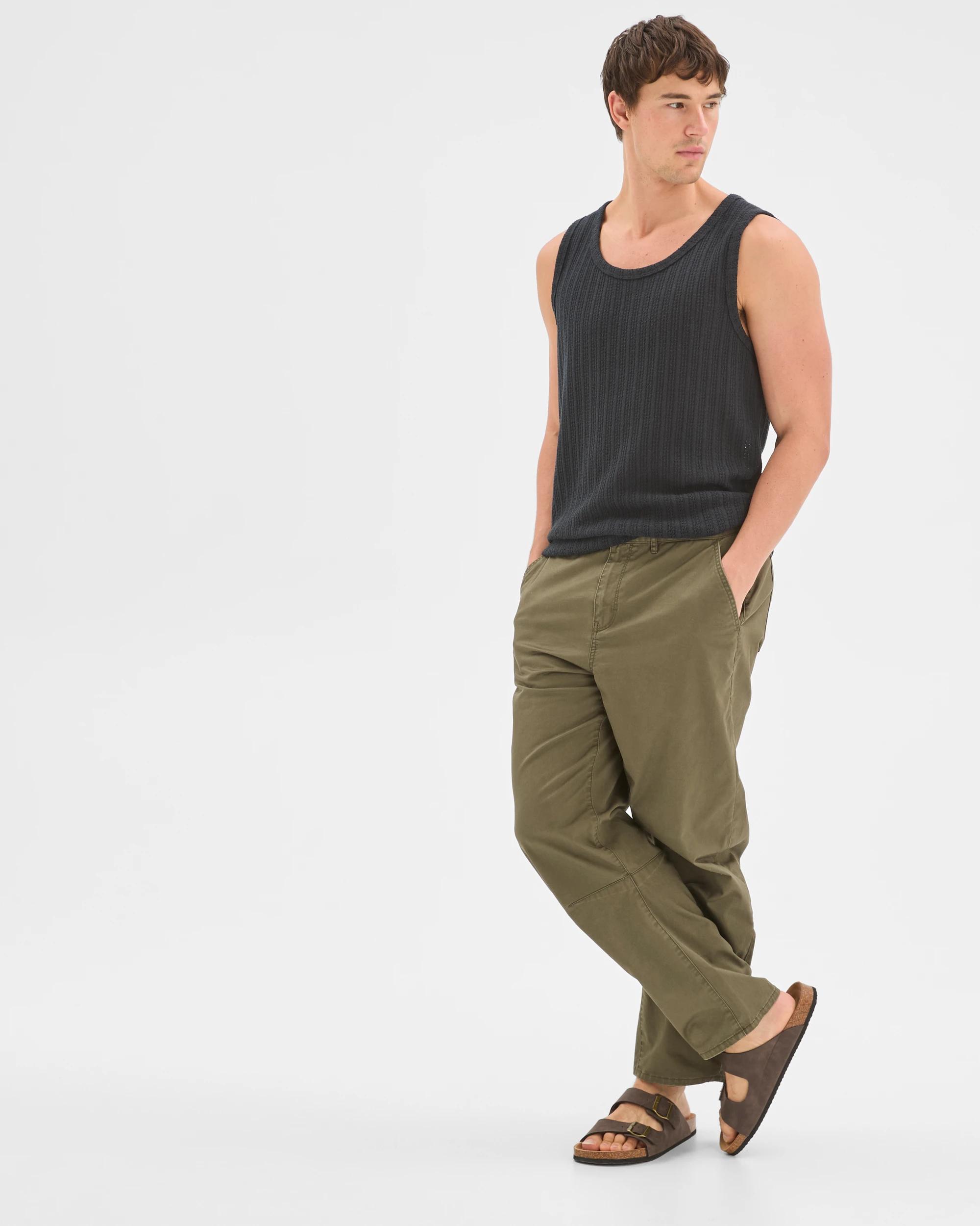 2 Commons Australian Cotton Barrel Leg Pants KHAKI GREEN, 2 of 6