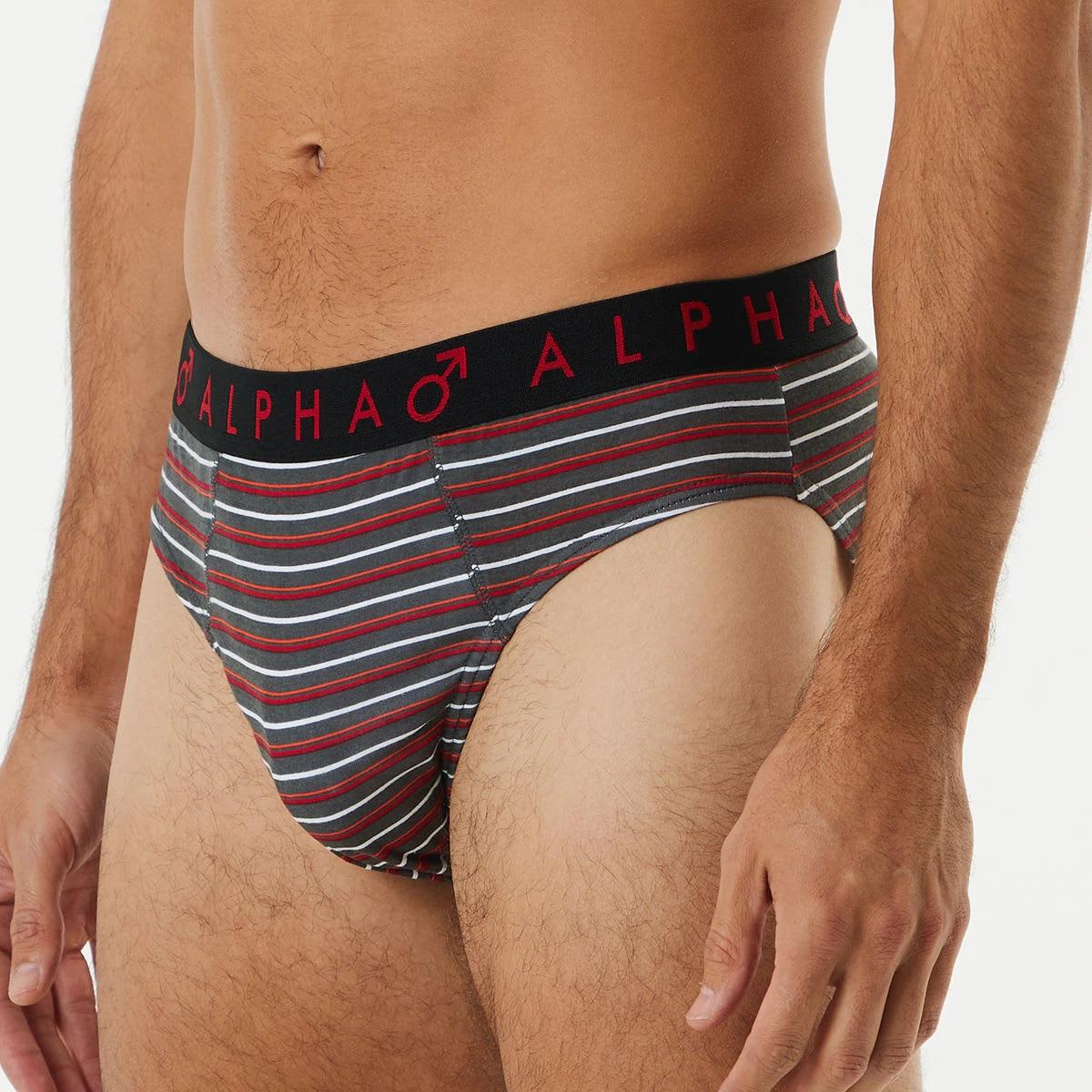 7 5 Pack Alpha Attached Elastic Hipster Briefs STRIPES, 7 of 10