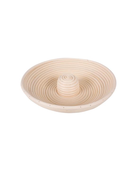 Bakemaster Circle Proving Rattan Basket 28cm Spiral Shape Bread Baking - Brown
