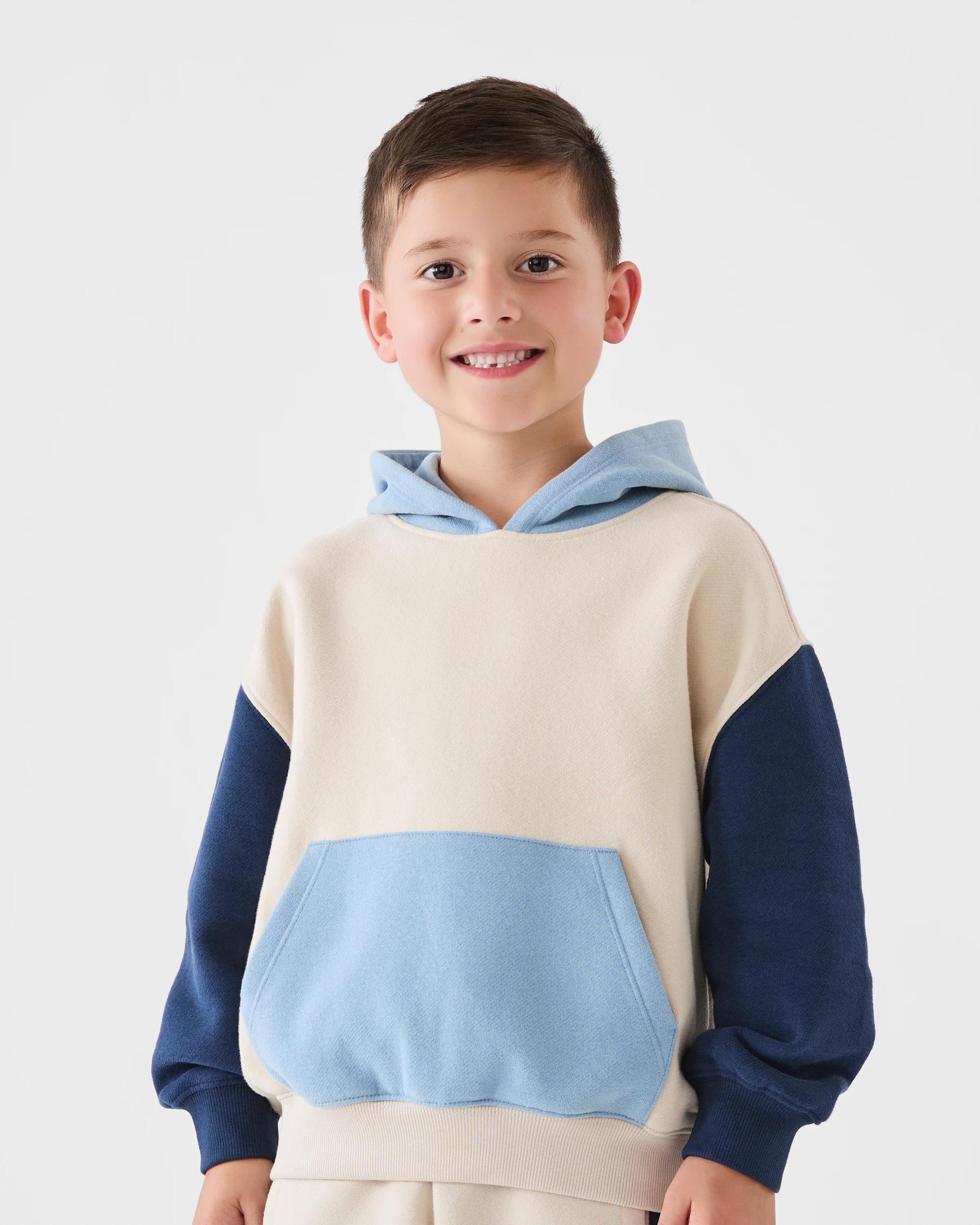 1 Colour Block Hoodie Pmc Chalk, 1 of 6