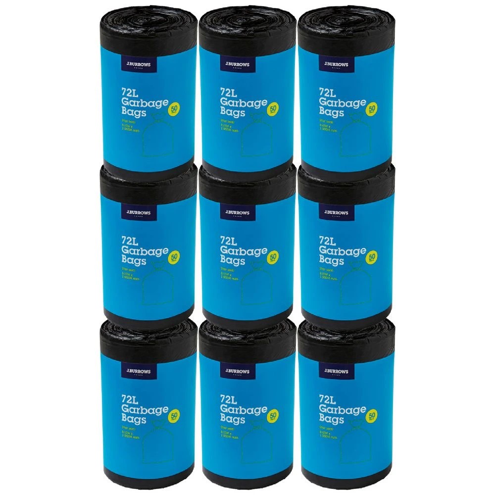 1 J.Burrows Draw String Garbage Bags 72L 300 Pack, 1 of 1