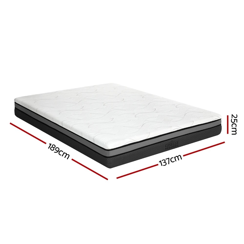 2 Giselle Bedding Memory Foam Mattress Bed Cool Gel Non Spring 25cm Double - Double Bed - Multi, 2 of 7