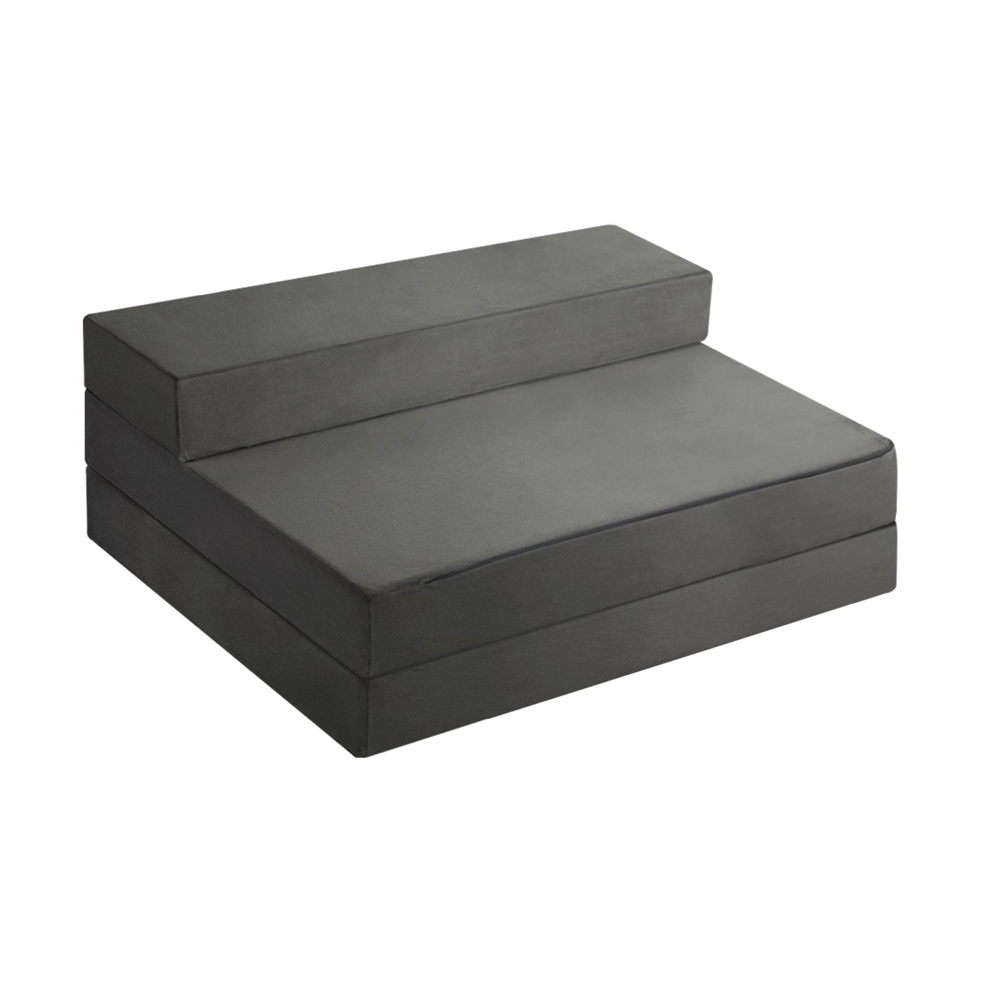 4 Bedra Bedding Folding Foam Mattress Sofa Bed Trifold Foldable Futon Camping Mat Double - Grey, 4 of 8