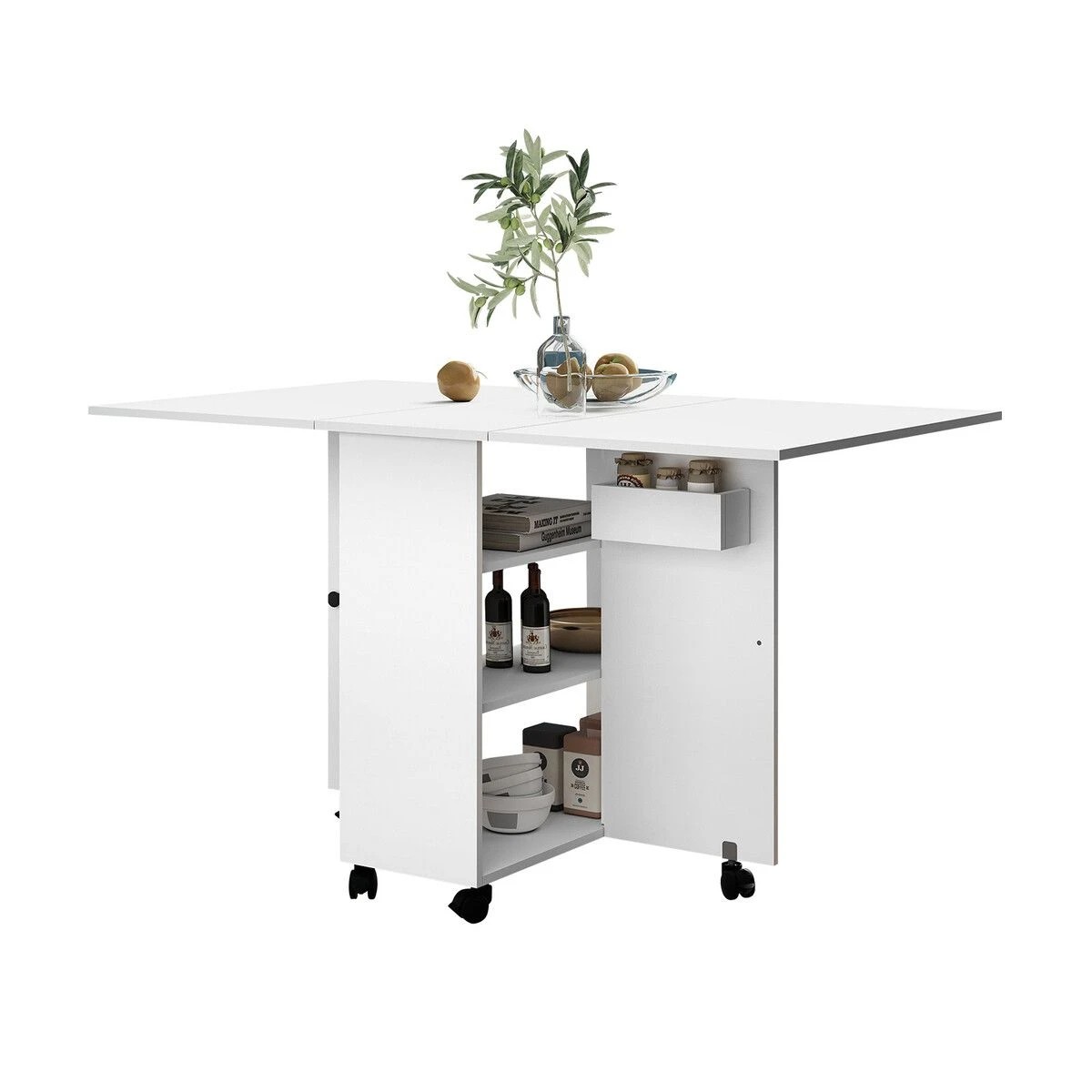 1 LUXSUITE Folding Dining Table Extendable Wooden, 1 of 5