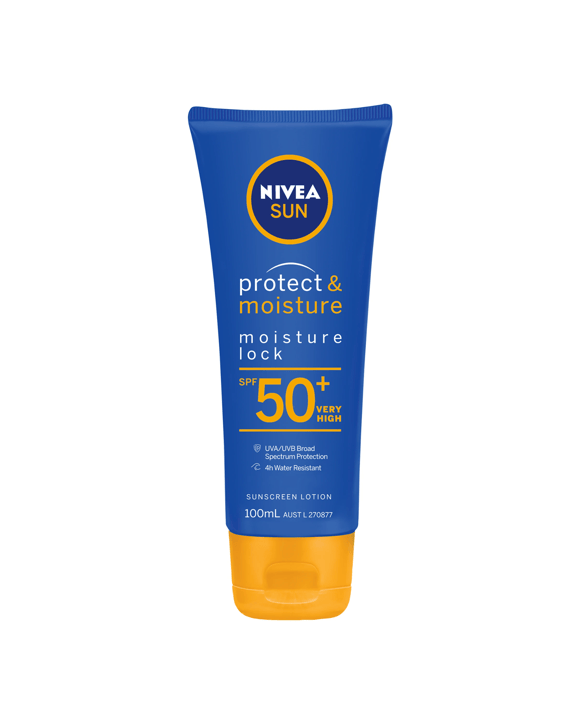 Nivea Sun Protect & Moisture SPF50+ Sunscreen Lotion 100ml - Panthenol and Vitamin E