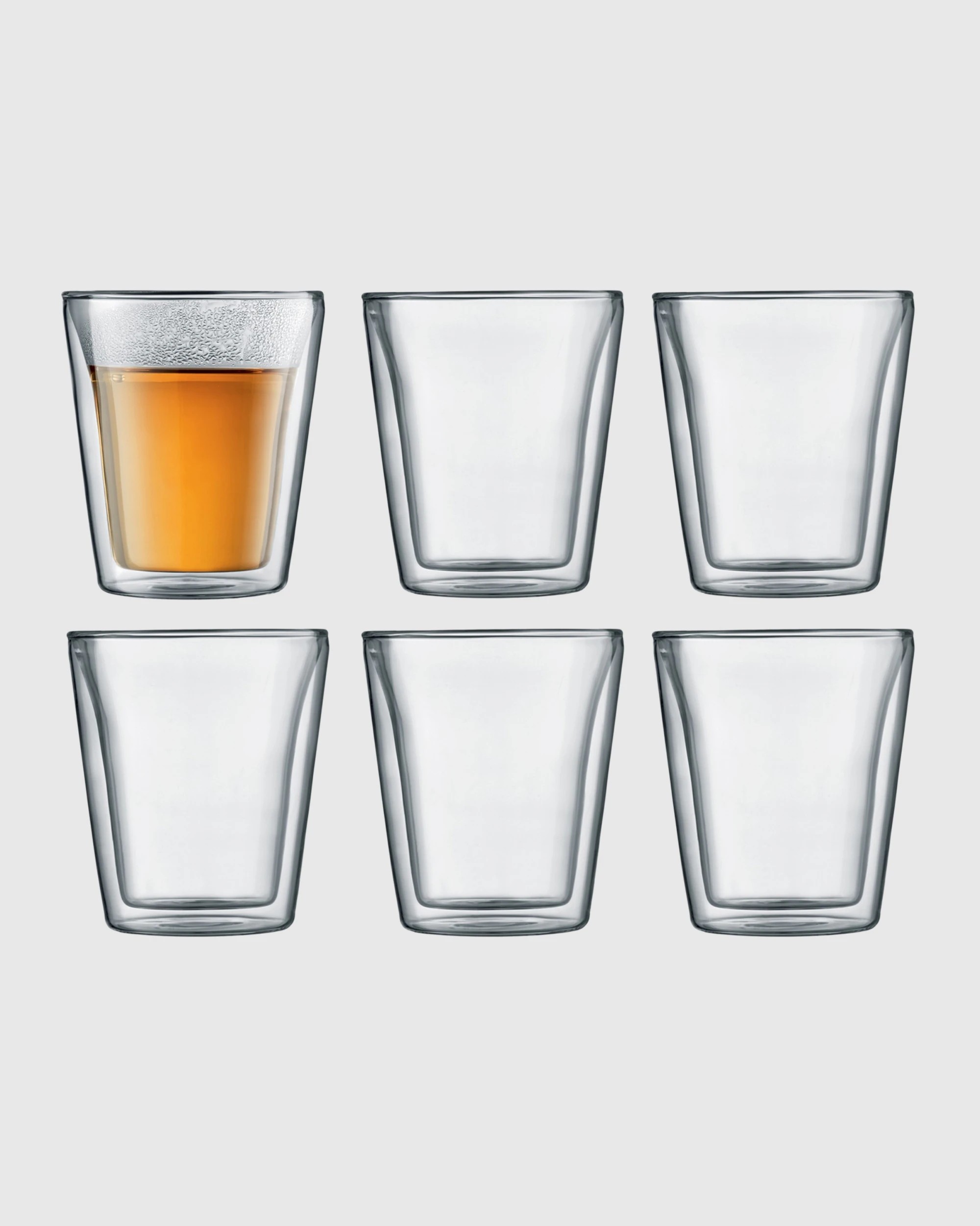 4 Bodum Canteen Double Wall, Medium 0.2L - 6pc Glass Set - Clear, 4 of 4