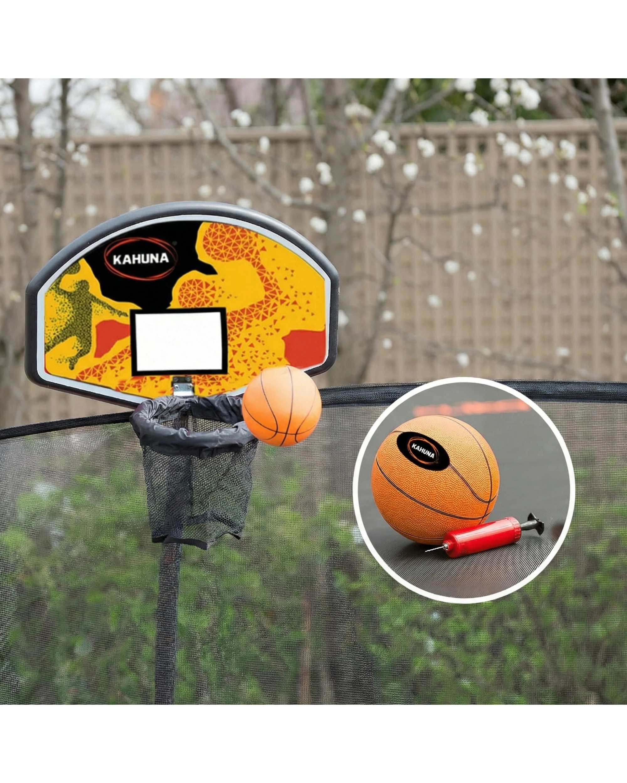 3 Kahuna 14ft Trampoline with Basketball Set and Roof in Rainbow, 3 of 8
