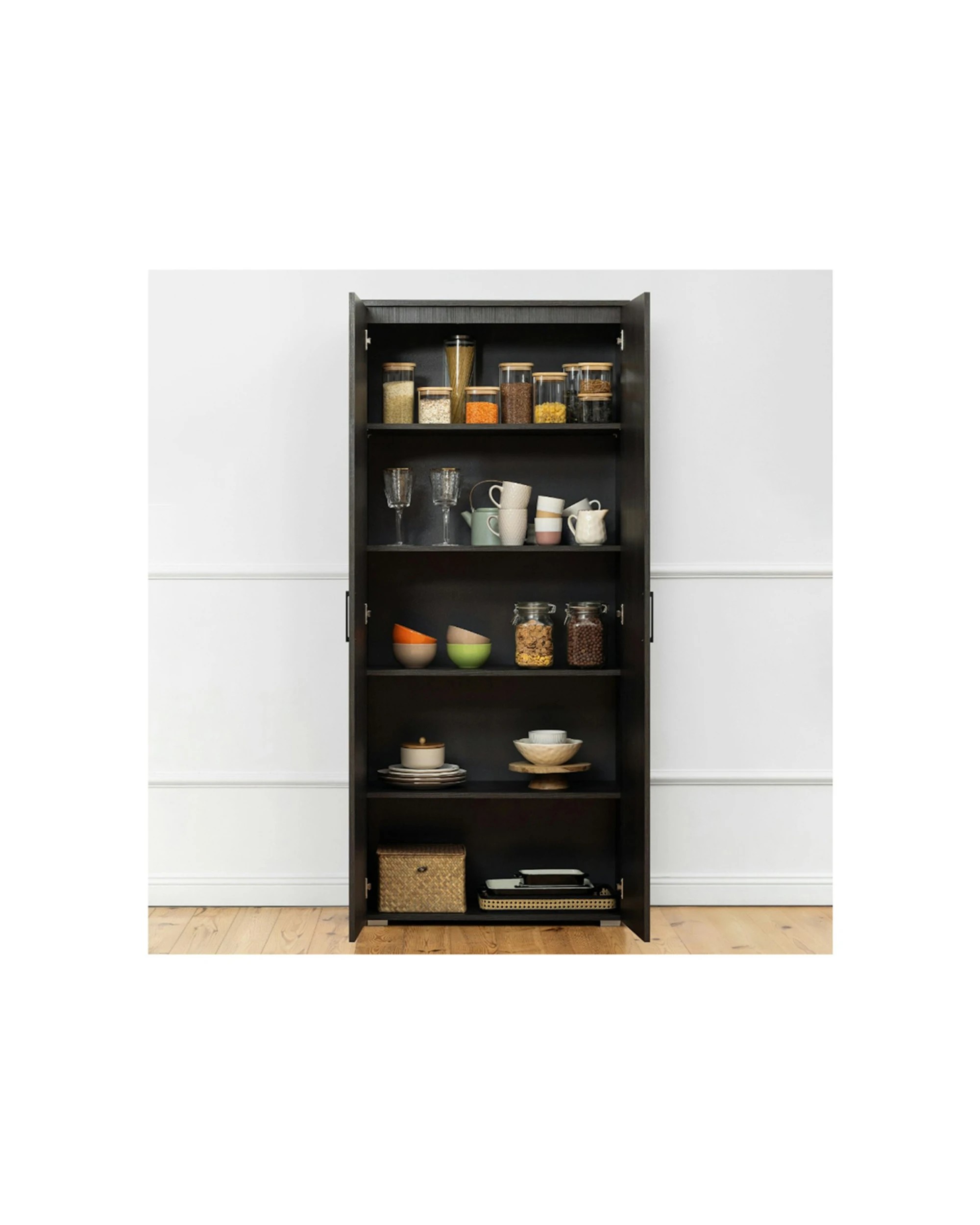 4 European Cabinetry Stockholm Nordic Ash Storage Cupboard Scandi Handle - Brown, 4 of 5