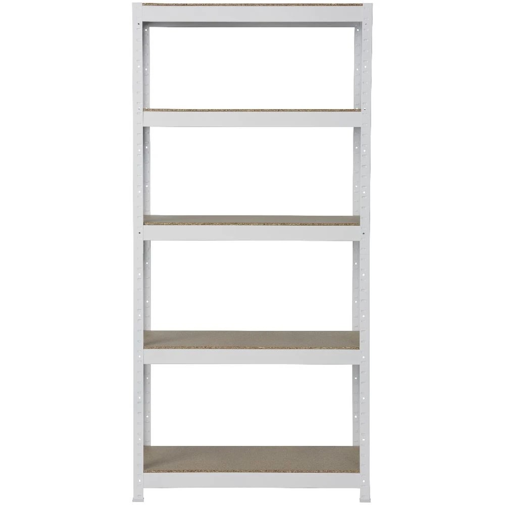 8 Cobalt 5 Shelf Metal Shelving Unit White Shelves Home Office Storage, 8 of 9