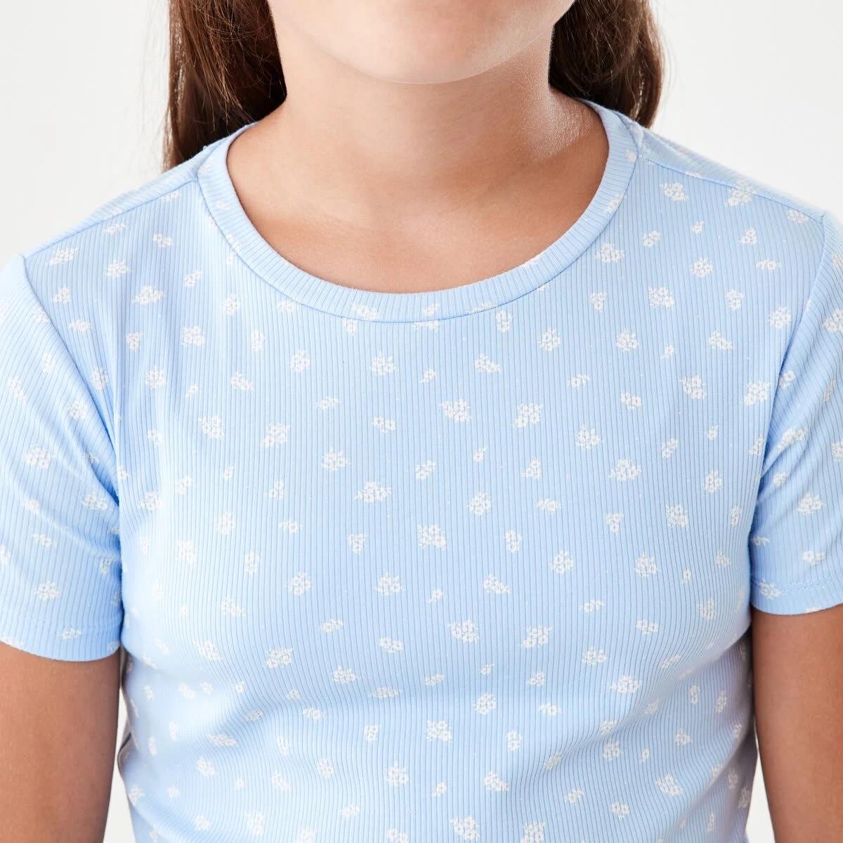 4 Short Sleeve Rib T-shirt Ditsy, 4 of 8