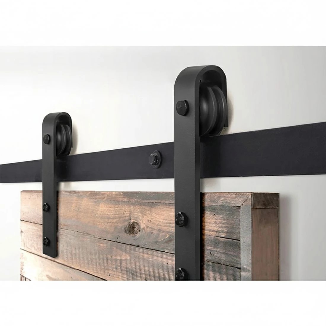 4 Cefito Sliding Barn Door Hardware Track Set 2.44m - Black, 4 of 7