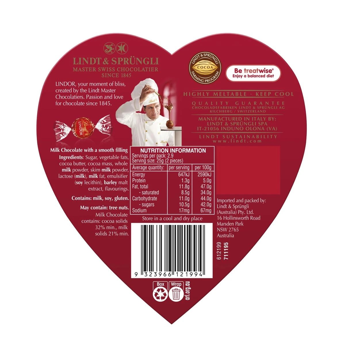 3 Lindt LINDOR Heart Gift Box 73g, 3 of 8