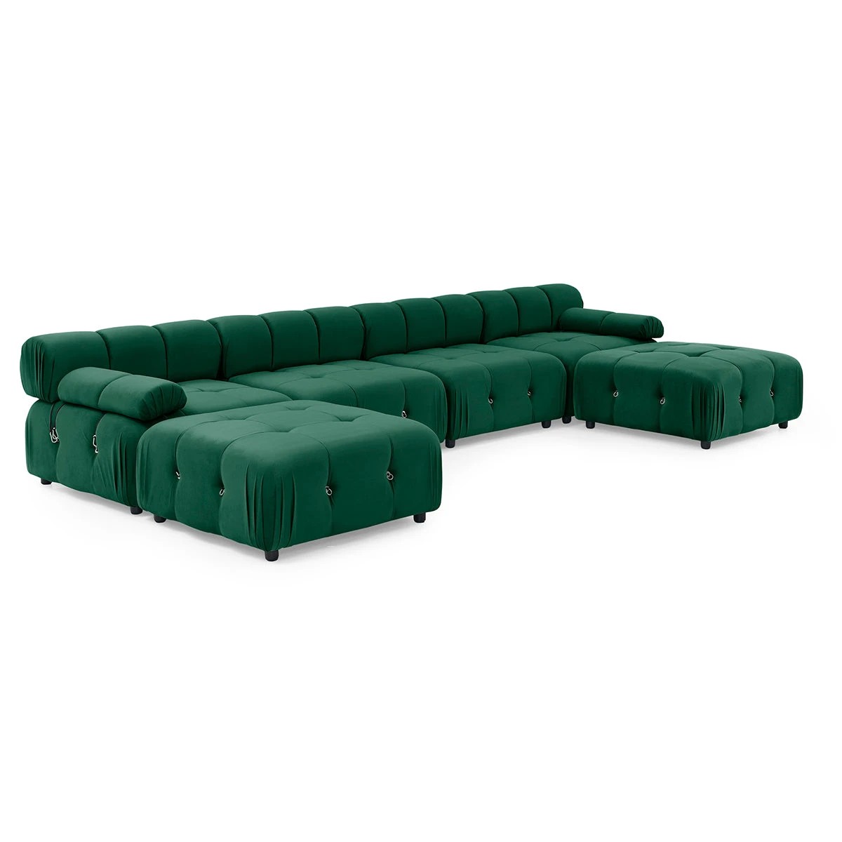 6 Foret 1 Pc Arm Seat Modular Tufted Velvet Sofa Lounge Couch Furniture Home Green, 6 of 9
