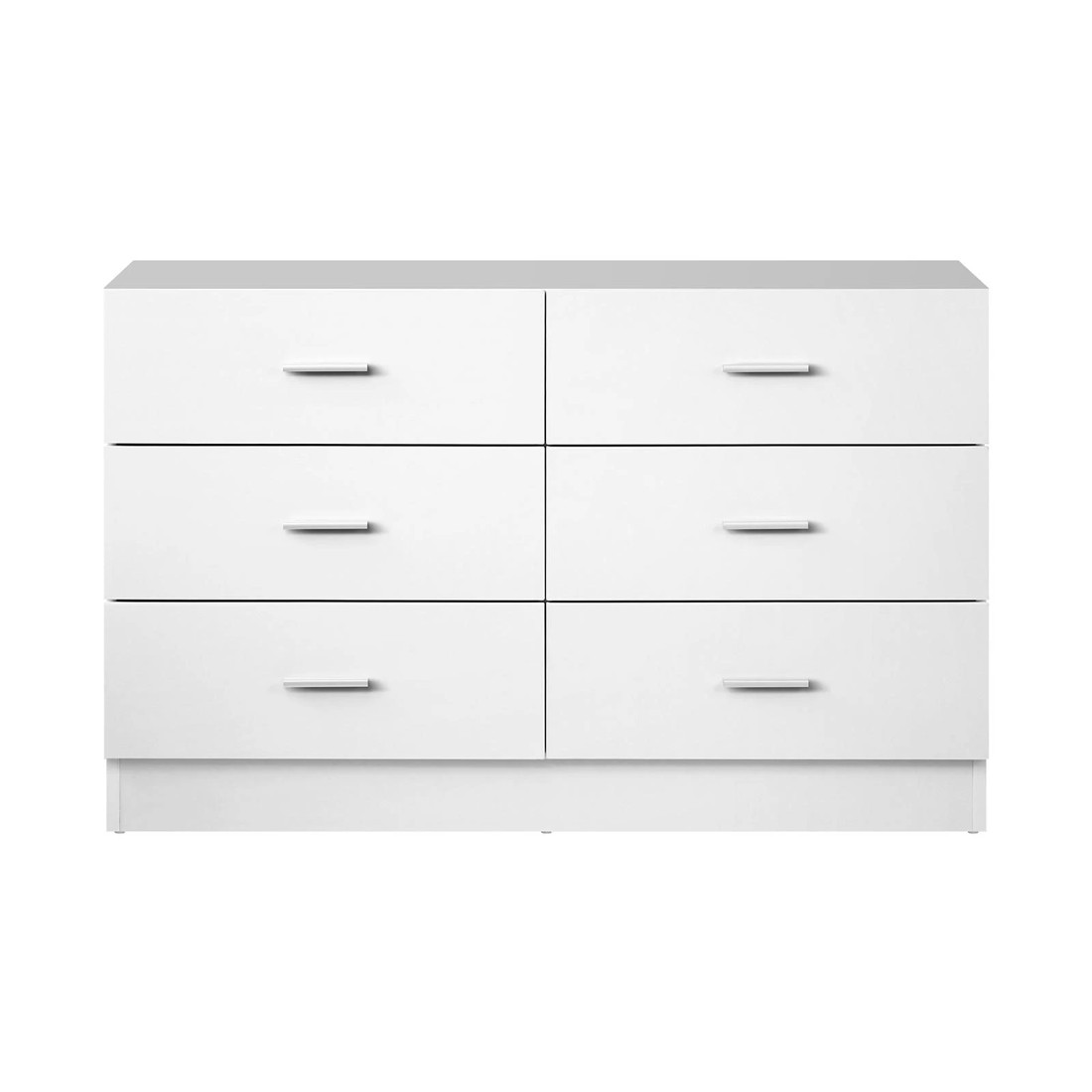 6 Oikiture Chest Of Drawers 6 Drawer Dresser Table Lowboy Storage Cabinet
 - White, 6 of 9