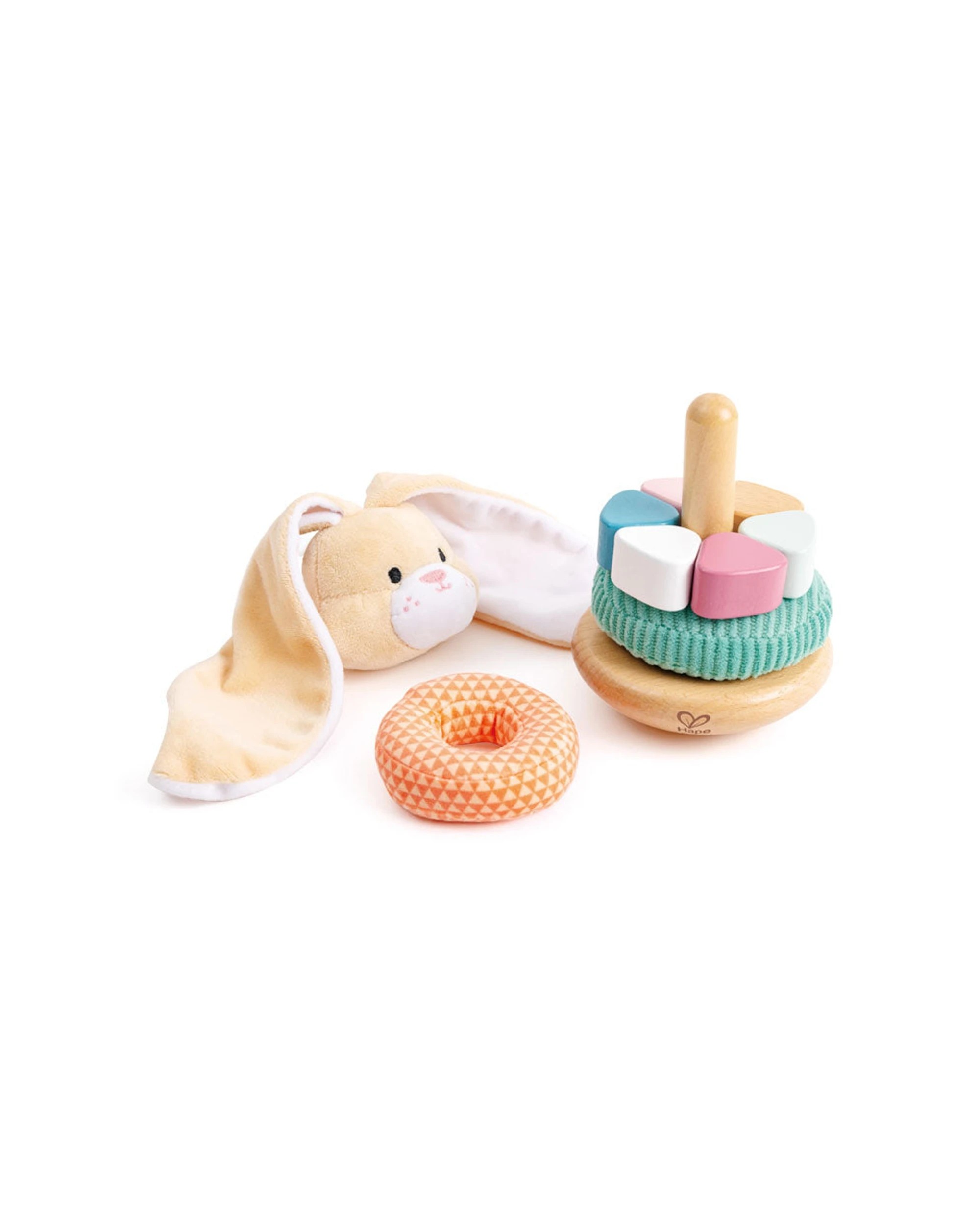 4 Hape Bunny Stacker Wooden Stacking Play Toy With Textured Rings - Multi, 4 of 4