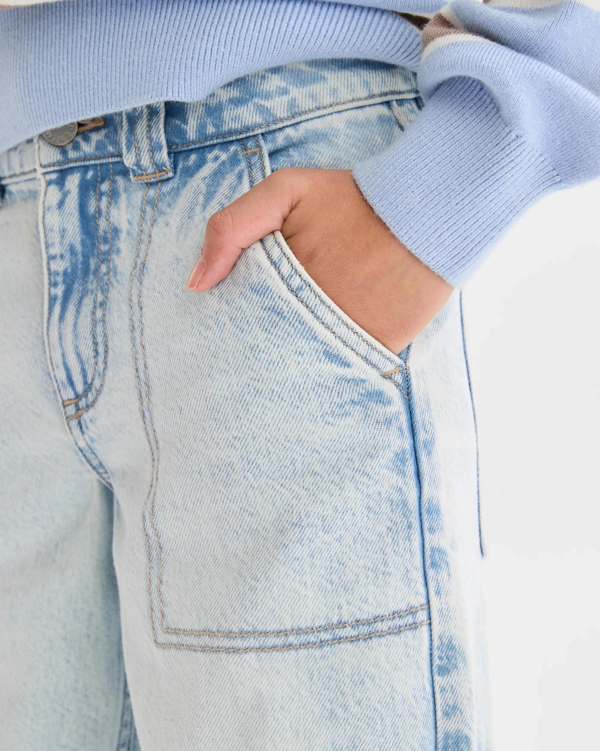 5 Target Denim Denim Cargo Wide Leg Jeans LIGHT WASH, 5 of 7