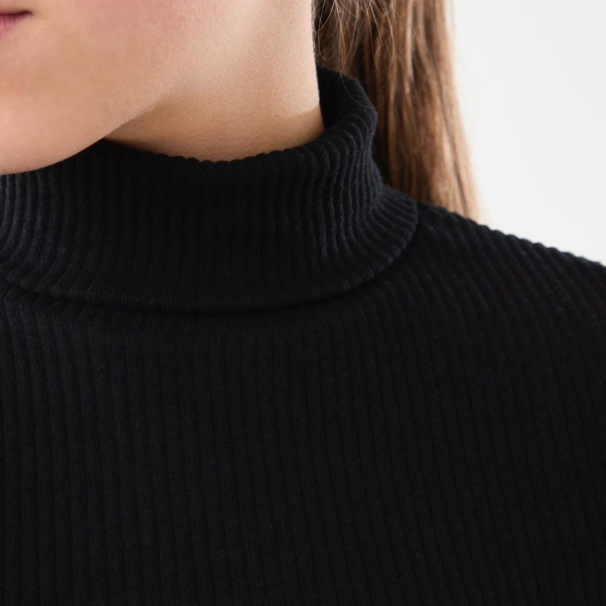 4 Long Sleeve Rib Skivvy Top Black, 4 of 8