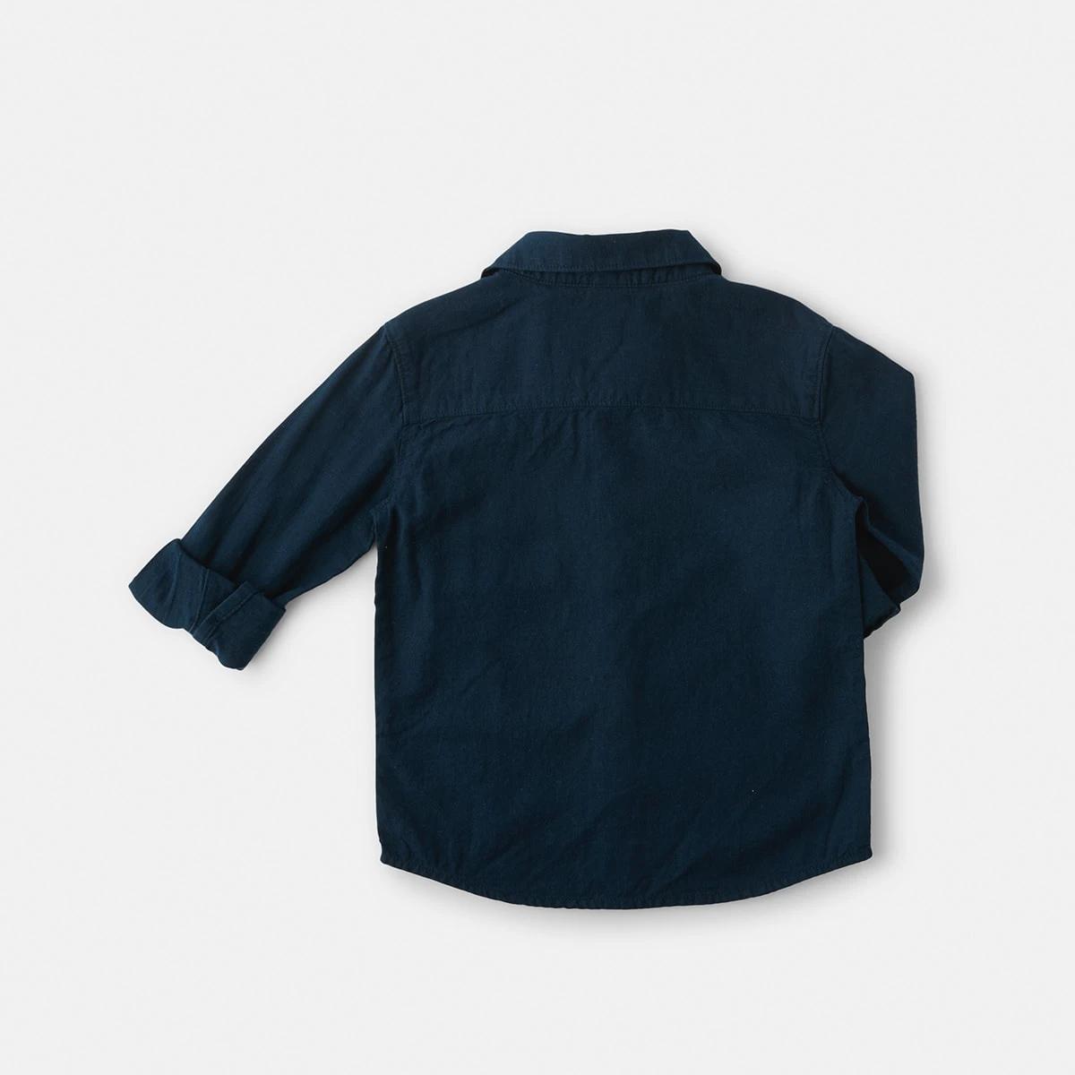 10 Long Sleeve Linen Shirt Dress Navy, 10 of 10