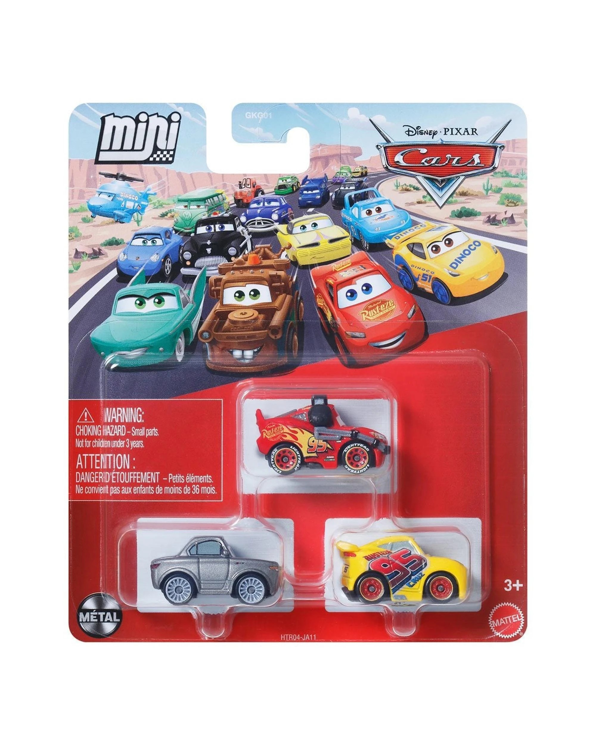 1 Mattel Disney Pixar Cars Mini Racers Diecast Car 3 Pack - Rusteze Cruz Ramirez, Lightning McQueen with Headset, Sterling, 1 of 1