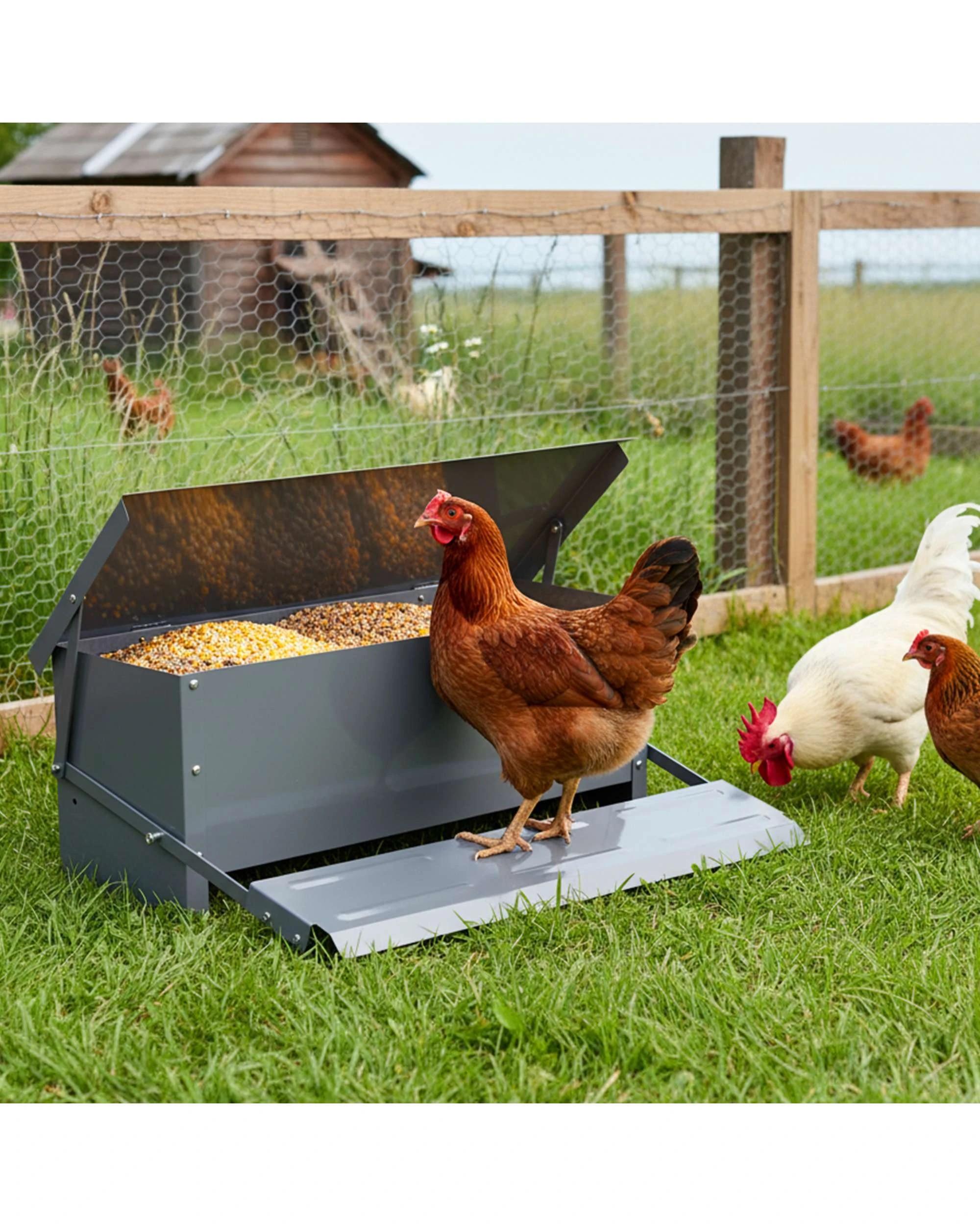 Advwin Automatic Chicken Feeder 22lbs Treadle Feeder - Kmart
