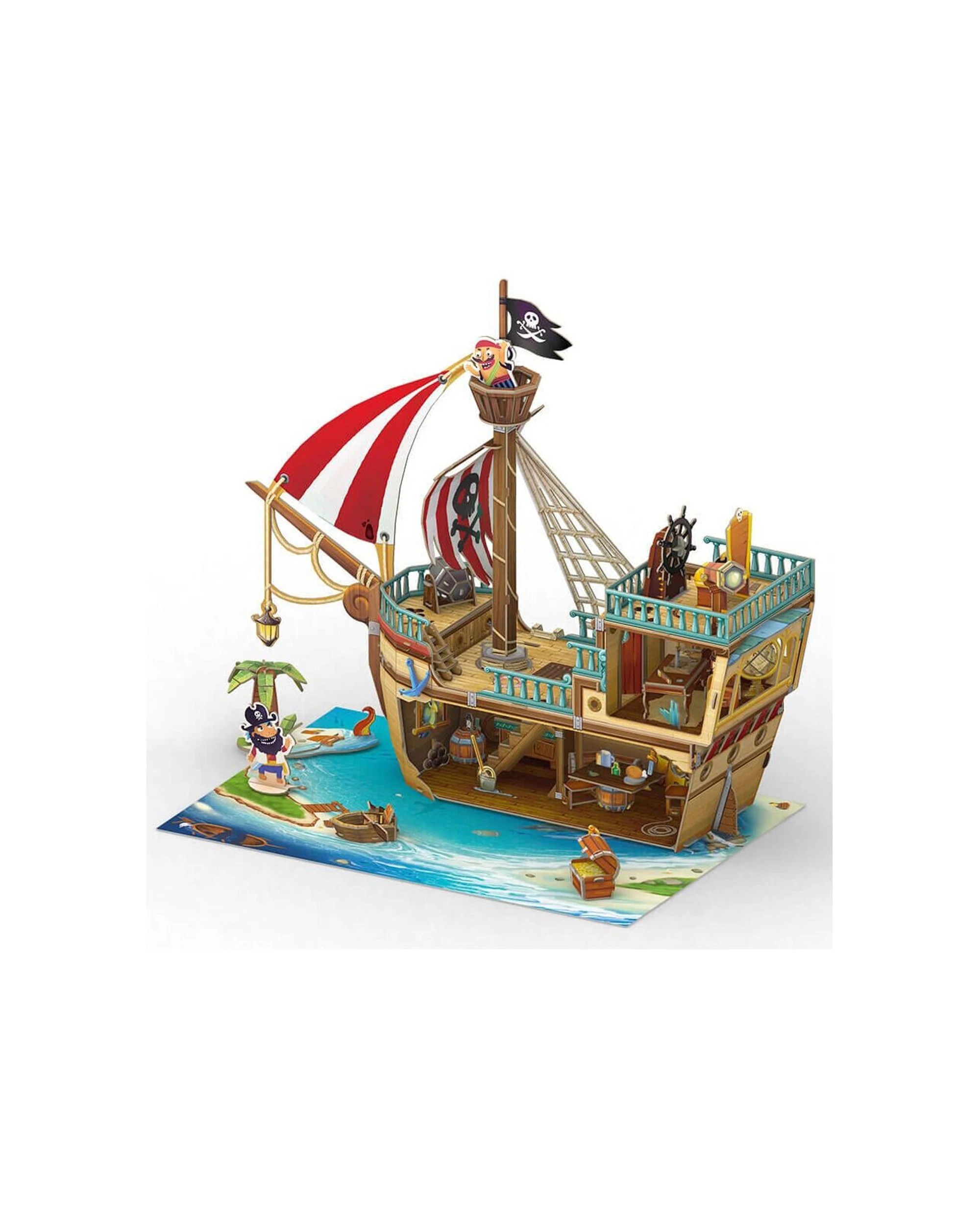2 CubicFun Pirate Treasure Ship 3D Puzzle Kids Toy Interactive Construction - Multi, 2 of 3