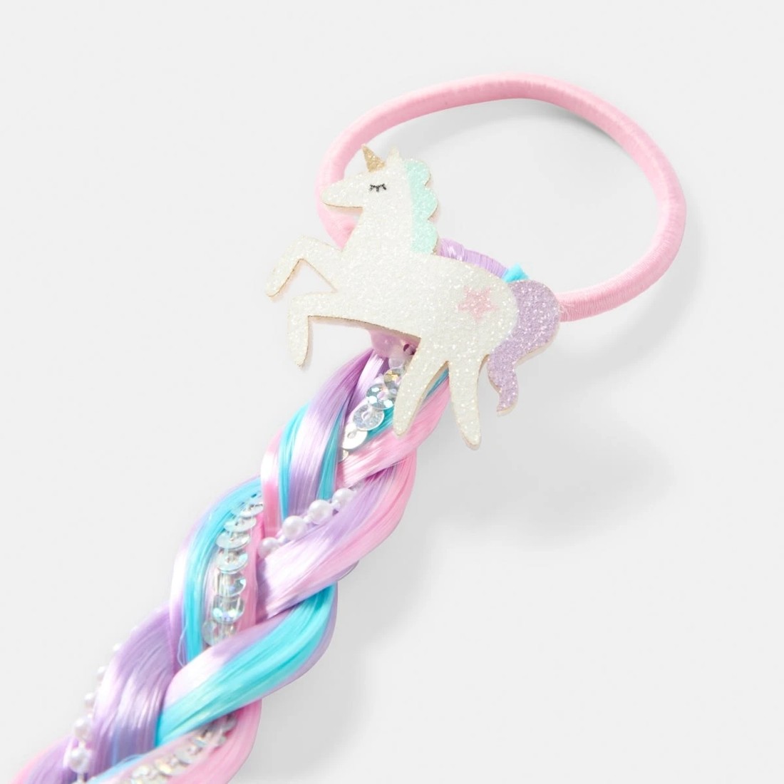 2 Unicorn Hair Extension Hair Tie - Purple, 2 of 3