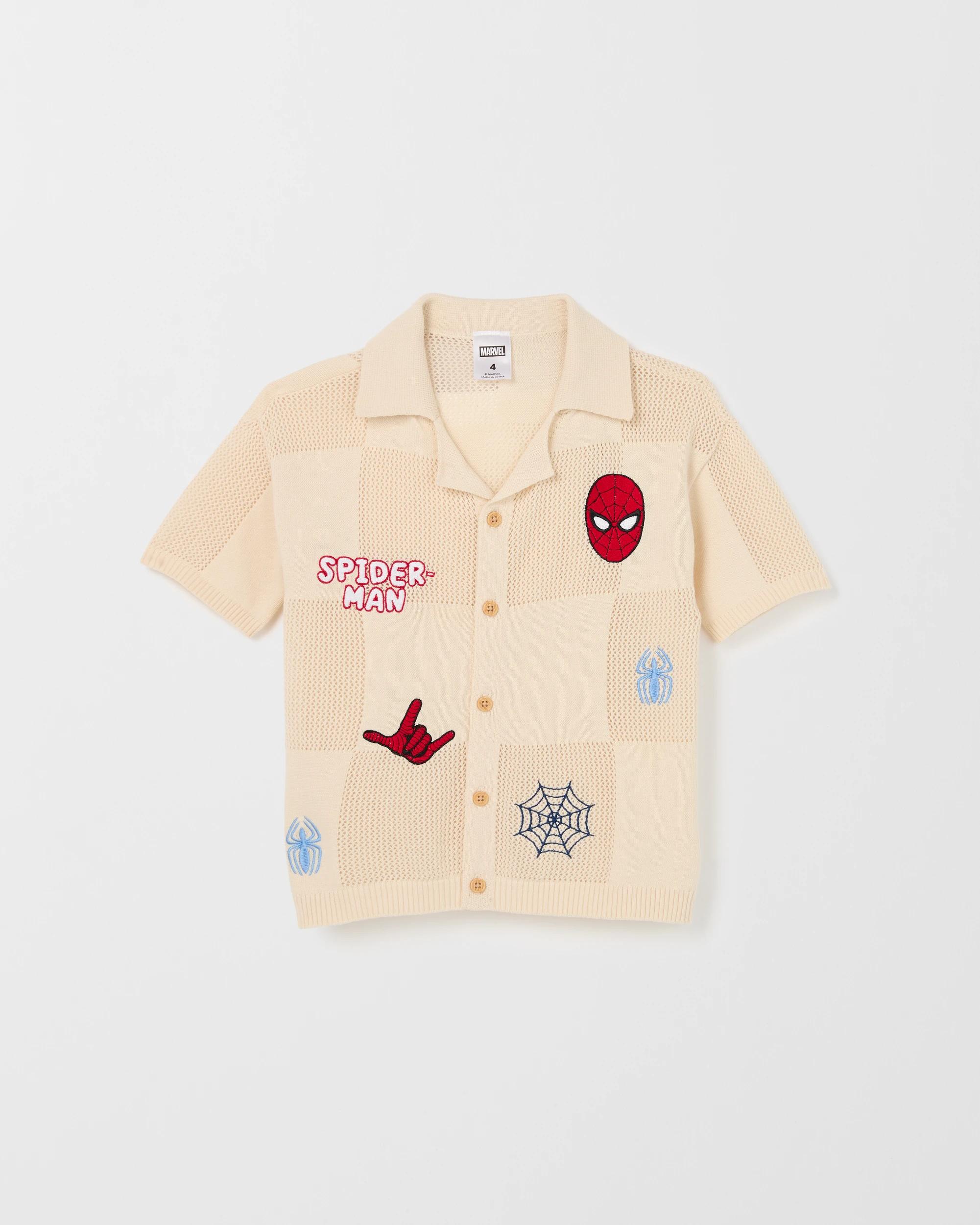1 Disney Marvel Spider-Man Australian Cotton Knit Shirt OFF WHITE, 1 of 2