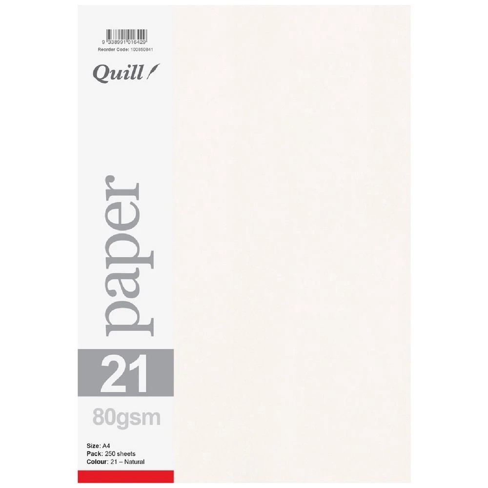 1 Quill A4 Paper 80gsm Natural 250 Sheets, 1 of 1